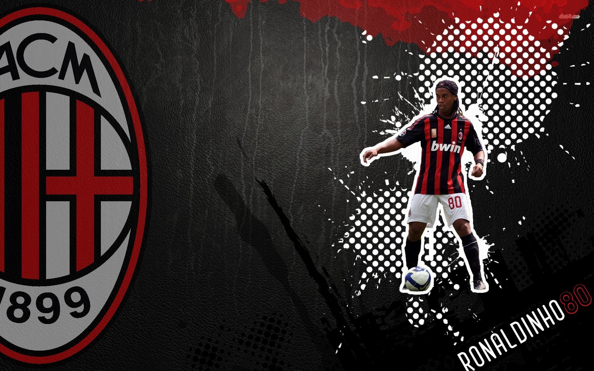 Ronaldinho, AC Milan, Stemma AC Milan, Calciatore, Full HD, sfondo per PC e portatile