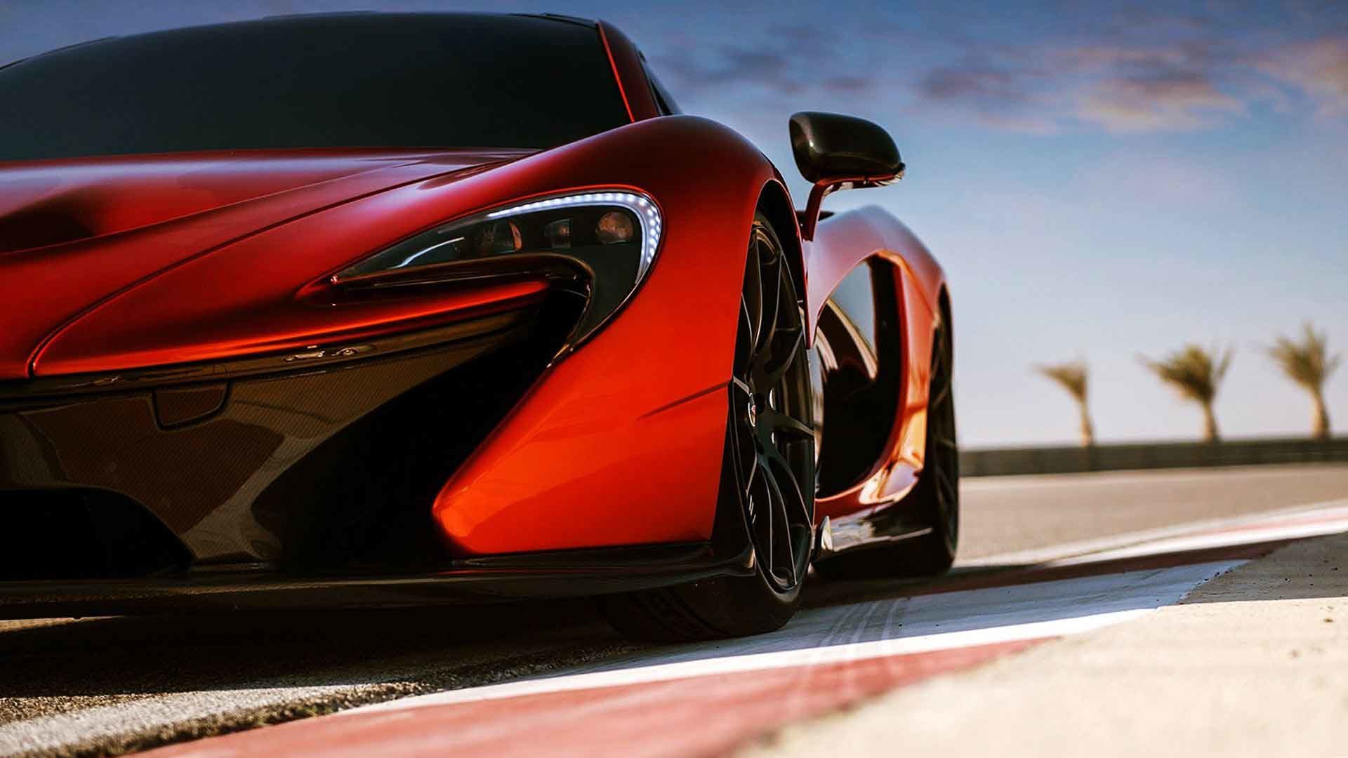 McLaren P1, Arancione, Dettaglio, Palme, Full HD, sfondo per PC e portatile