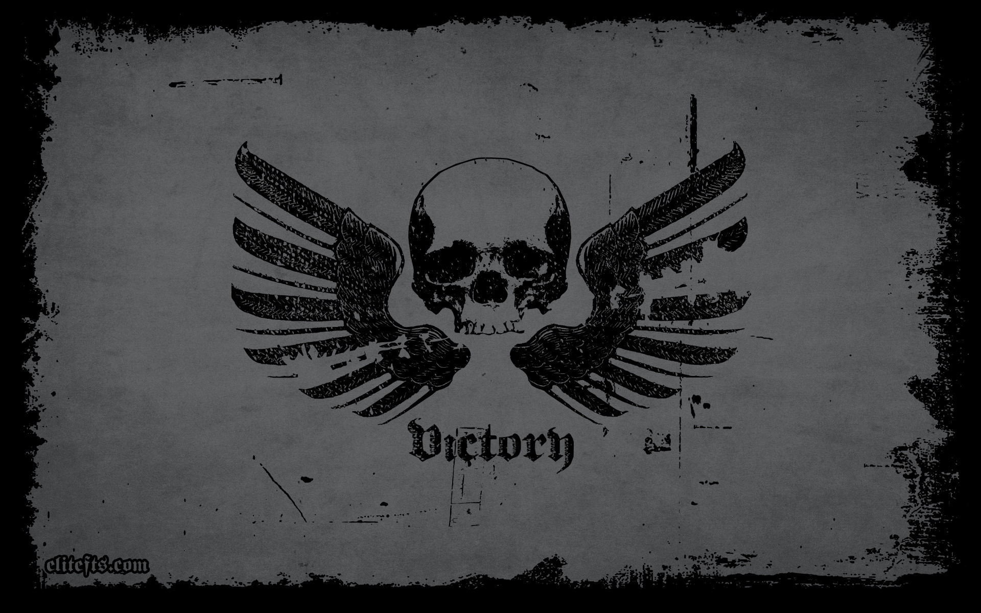 Victory, Teschio alato, Grunge, Grigio, 1920x1200, sfondo per PC