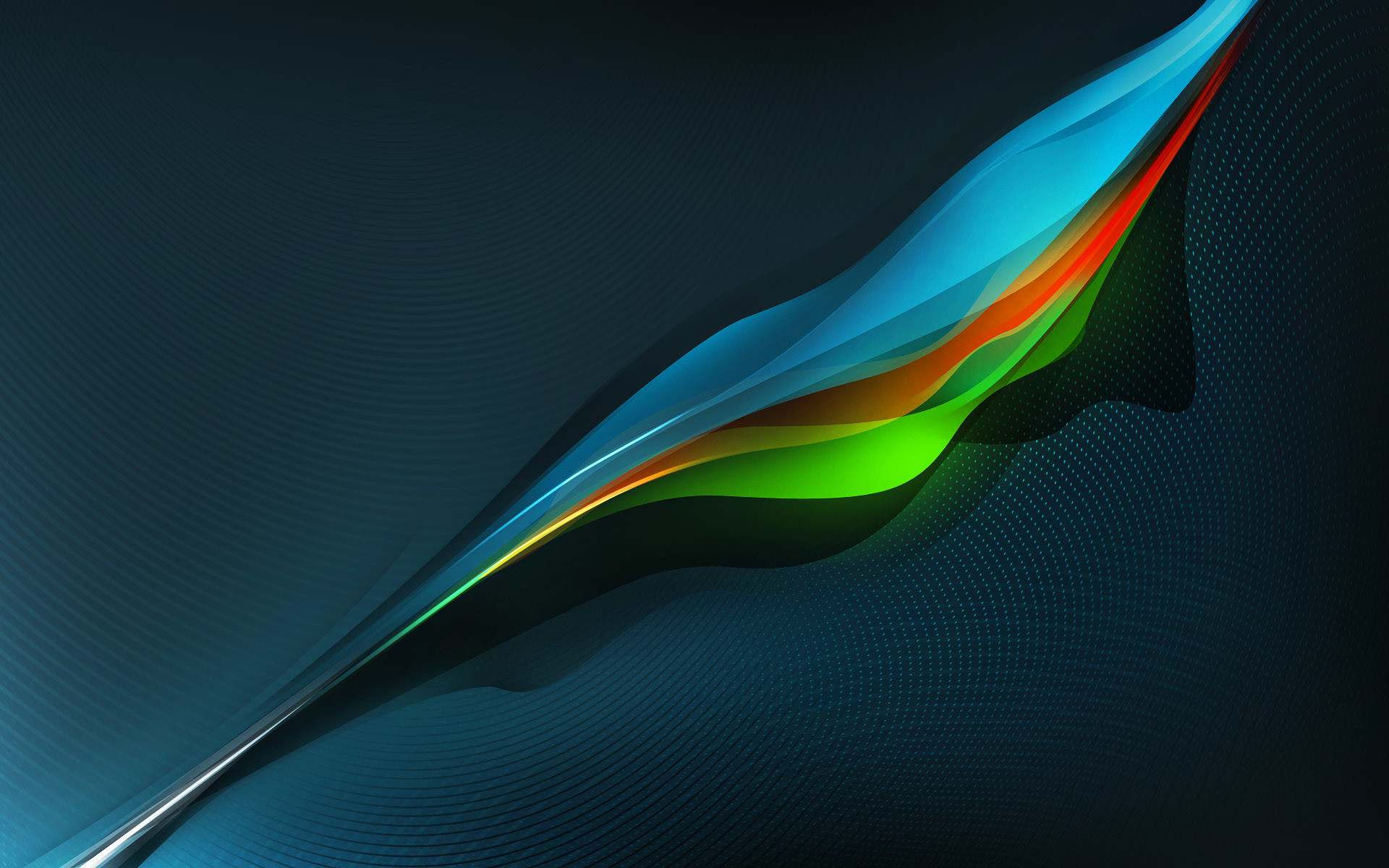 Onde astratte, Linee, Verde acqua, sfondo per computer