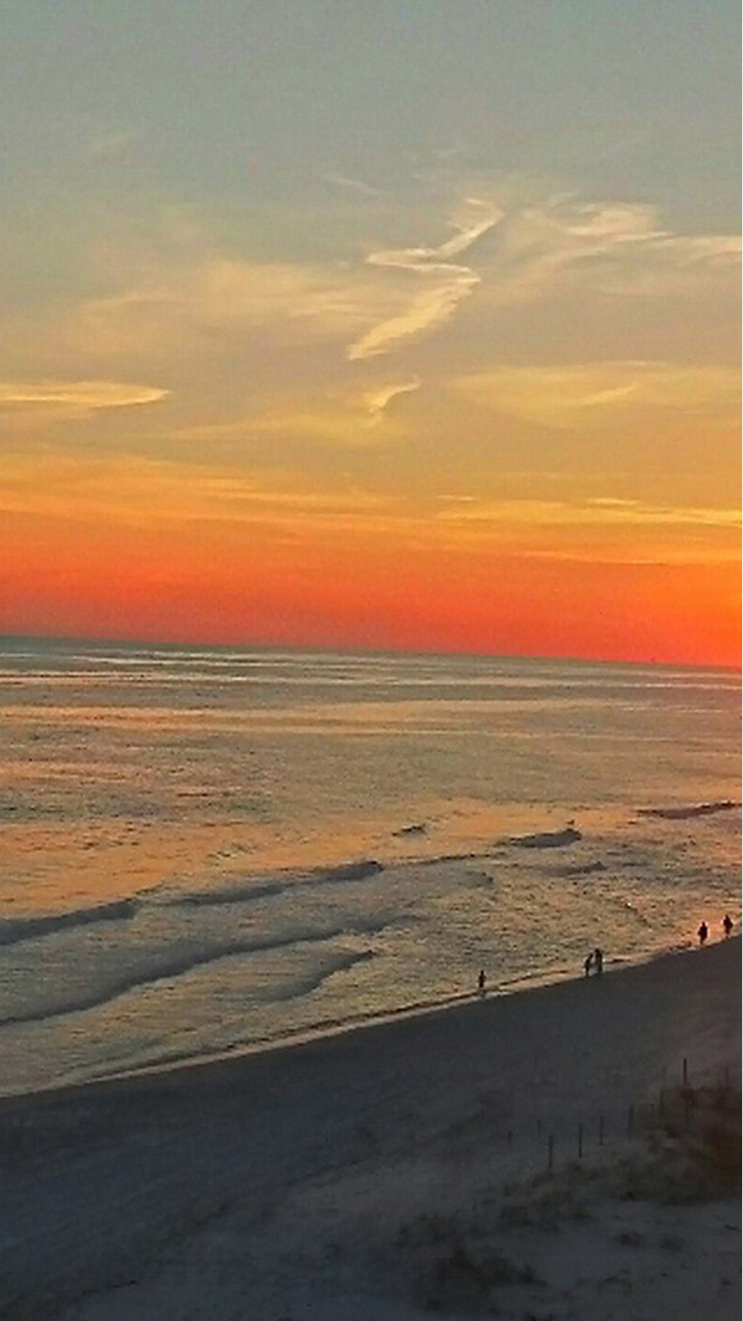 Tramonto, Spiaggia, Mare, Cielo, sfondo per iPhone 6 Plus