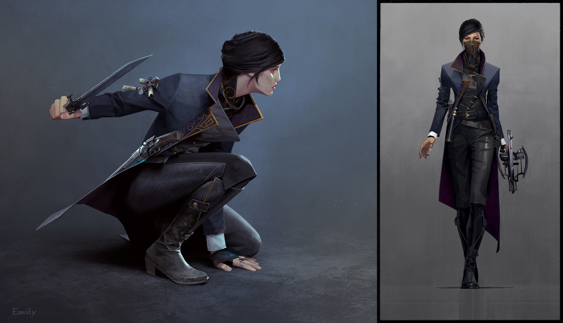 Emily Kaldwin, Dishonored 2, Arte concettuale, Spada, Full HD, sfondo per PC