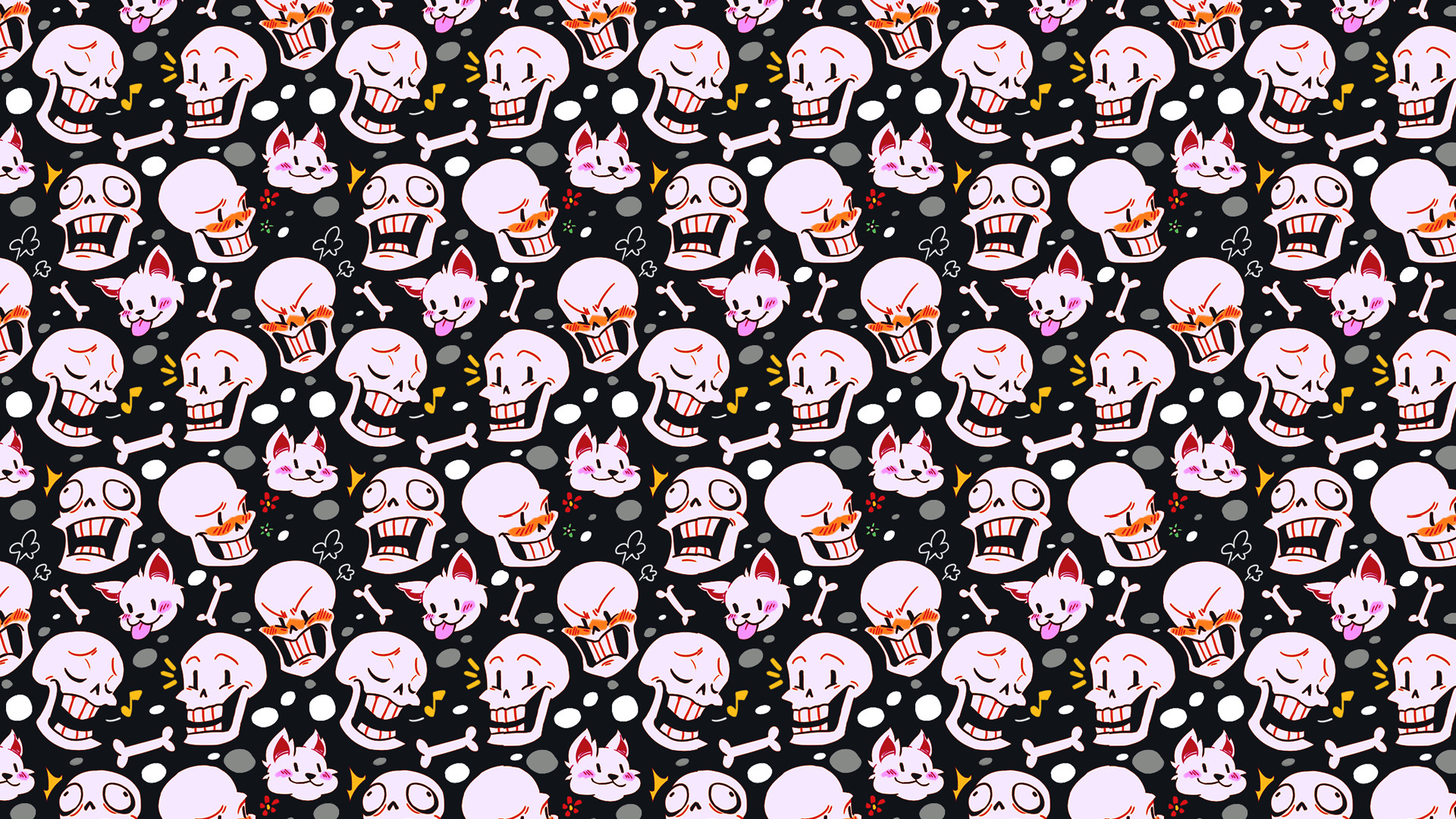 Papyrus, Undertale, Motivo, Teschi, 1920x1080, sfondo per PC