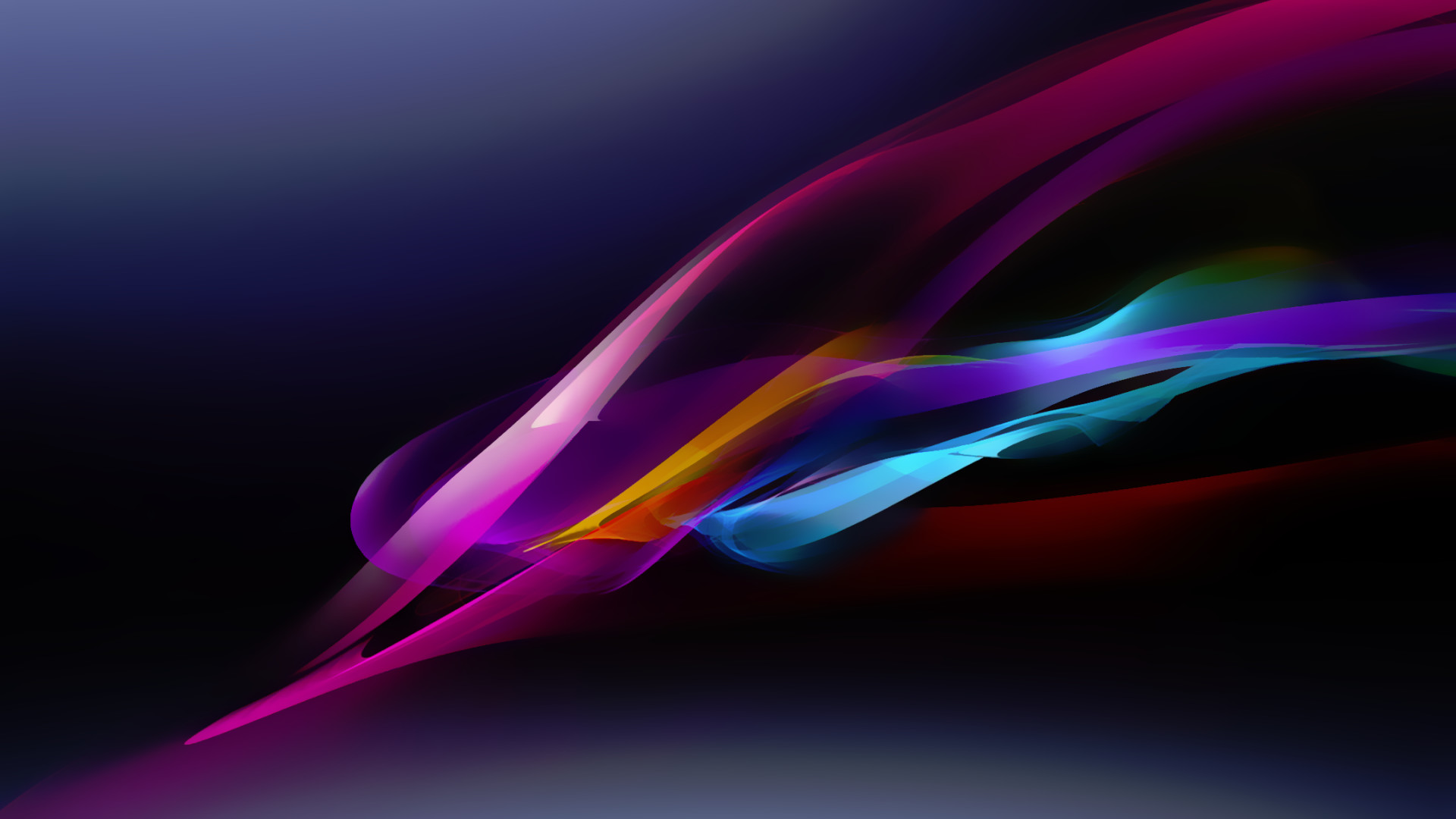 Onde colorate, Astratto, Sfondo scuro, 16:9 Full HD, wallpaper widescreen