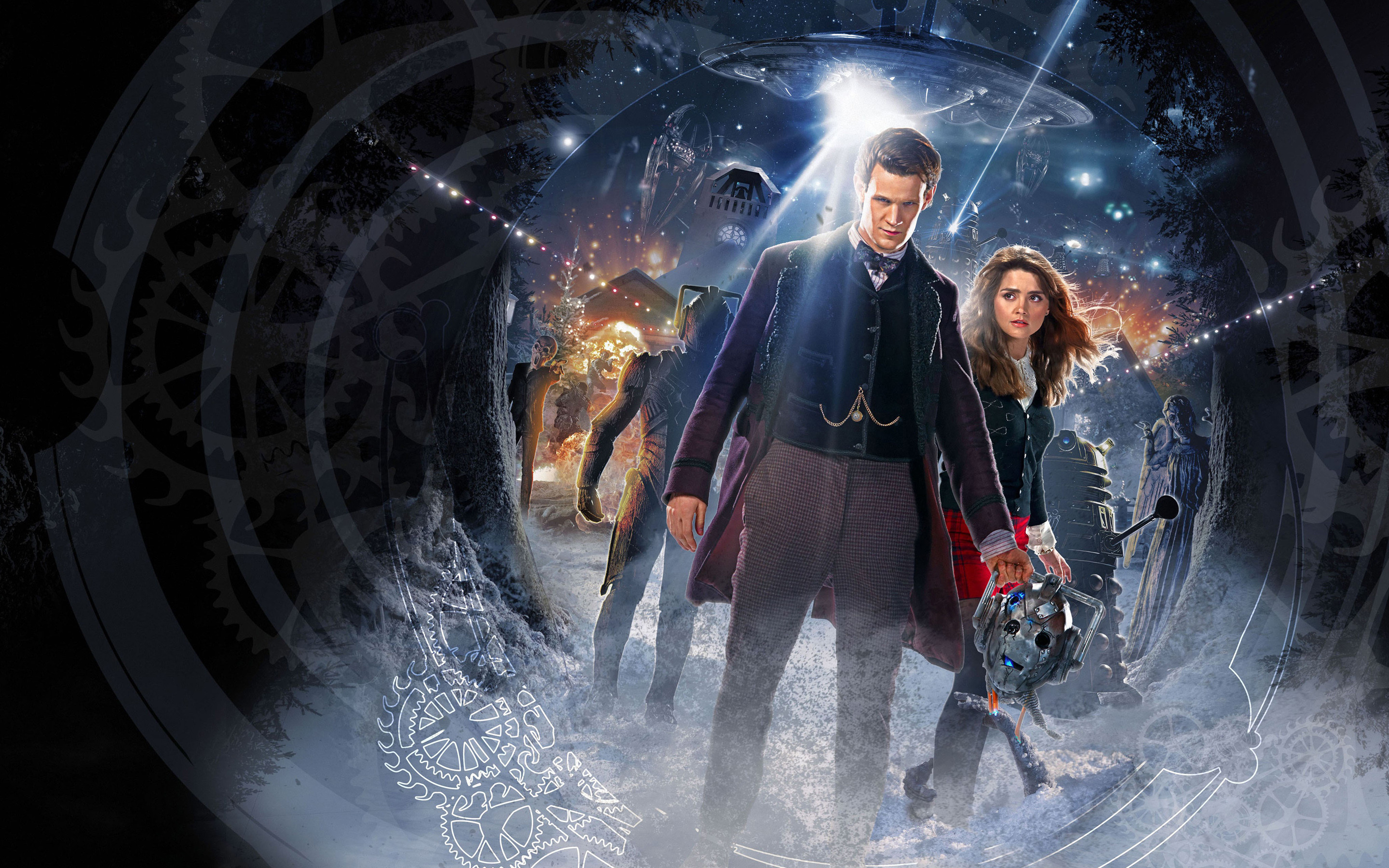 Undicesimo Dottore, Matt Smith, Clara Oswald, Doctor Who, Poster, sfondo MacBook Pro