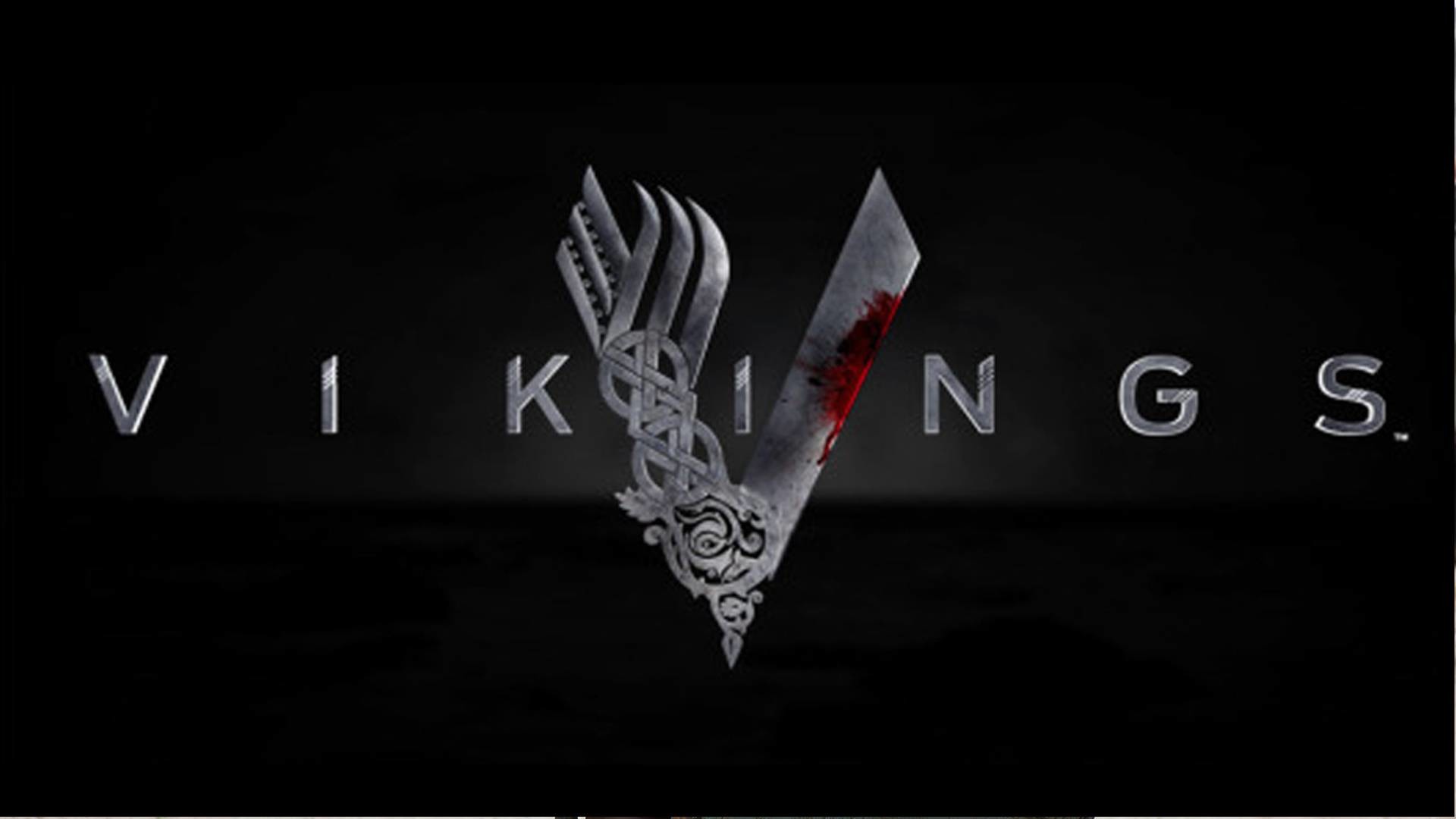 Vikings, Logo, Sfondo nero, Full HD, wallpaper per PC
