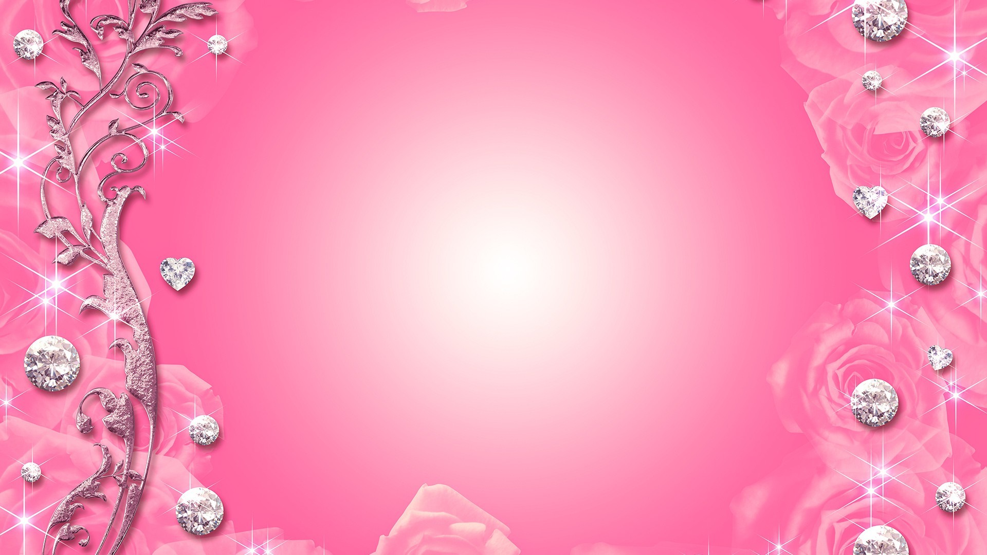 Cornice, Diamanti, Rose, Rosa, 1920x1080, immagine di sfondo