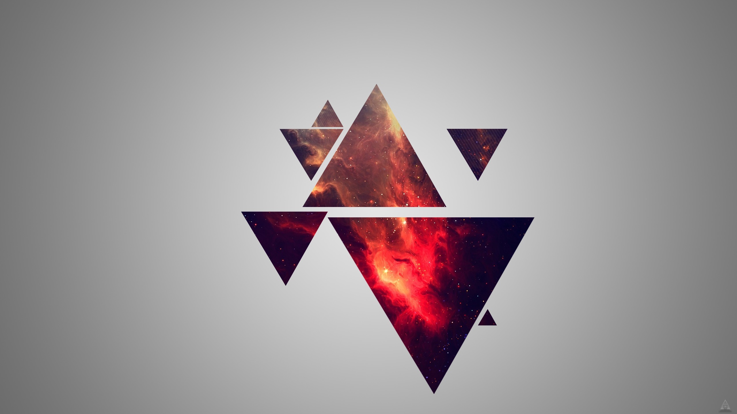 Triangoli, Galassia, Hipster, Grigio, 2560x1440, immagine di sfondo