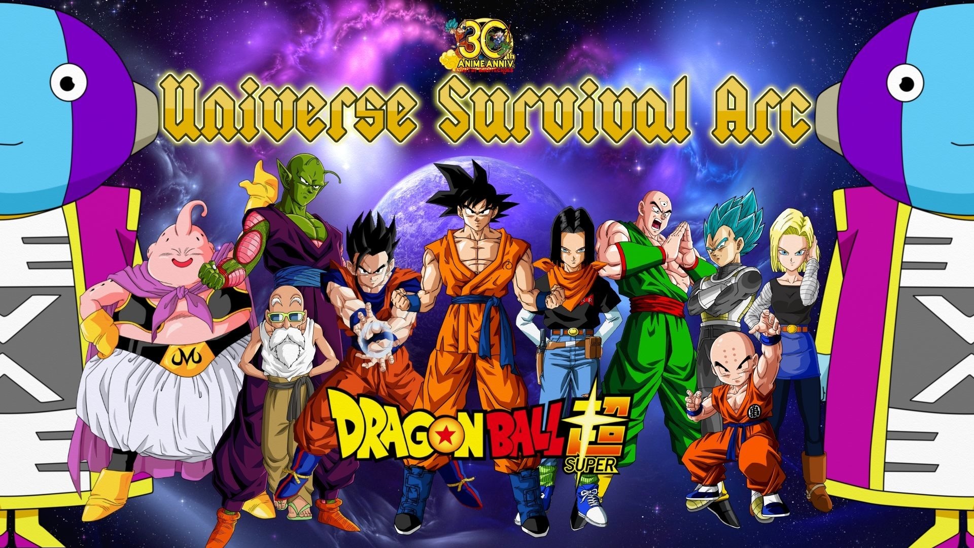 Dragon Ball Super, Universe Survival Arc, Zen-Oh, Goku, Logo, Full HD, sfondo desktop