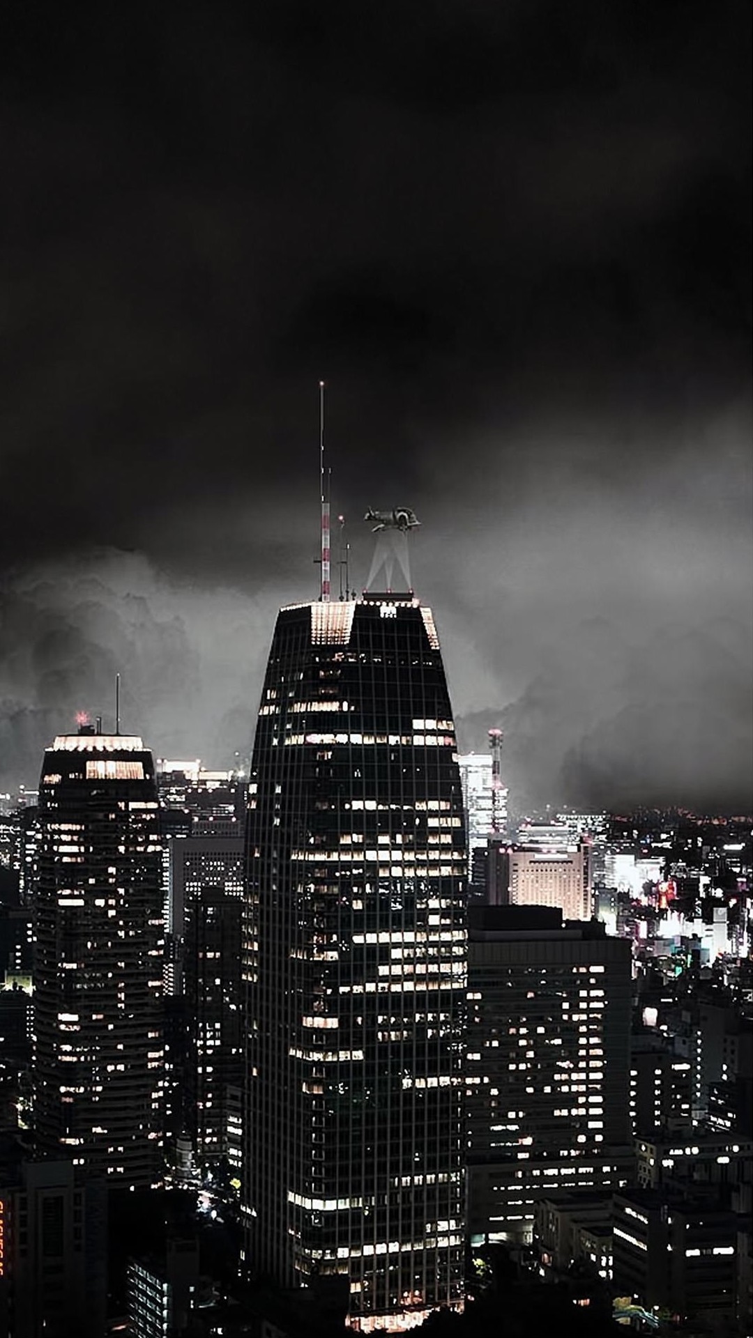 Gotham, Gotham City, Grattacieli, Notte, Full HD, sfondo per smartphone