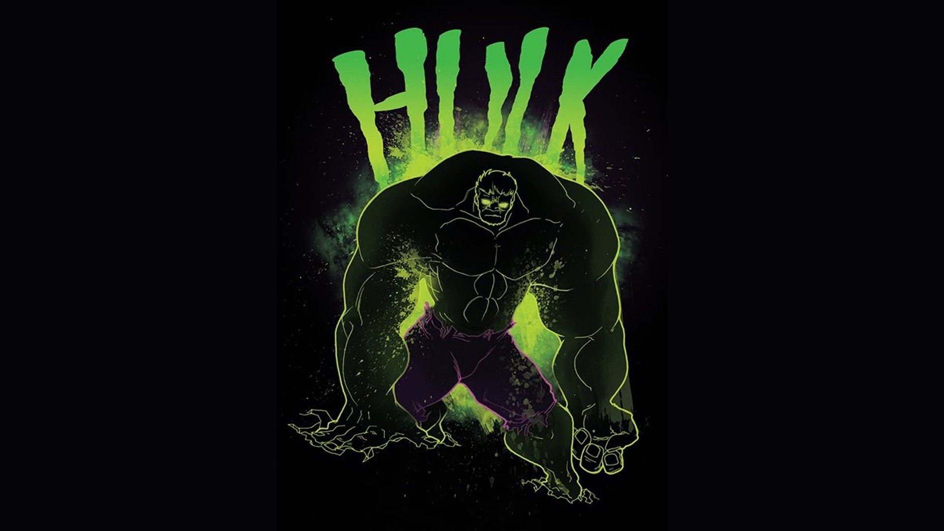Hulk, Marvel, Tipografia, Sfondo nero, Full HD, wallpaper per portatile
