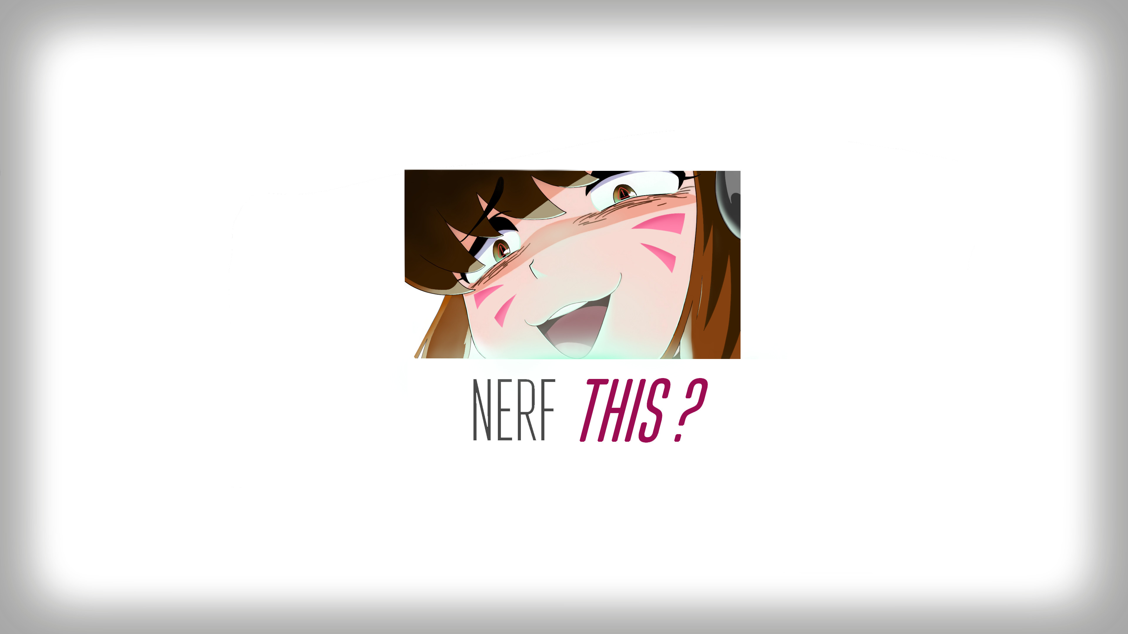 D.Va, Overwatch, Nerf This, Meme, Sfondo bianco, 4K, wallpaper per computer