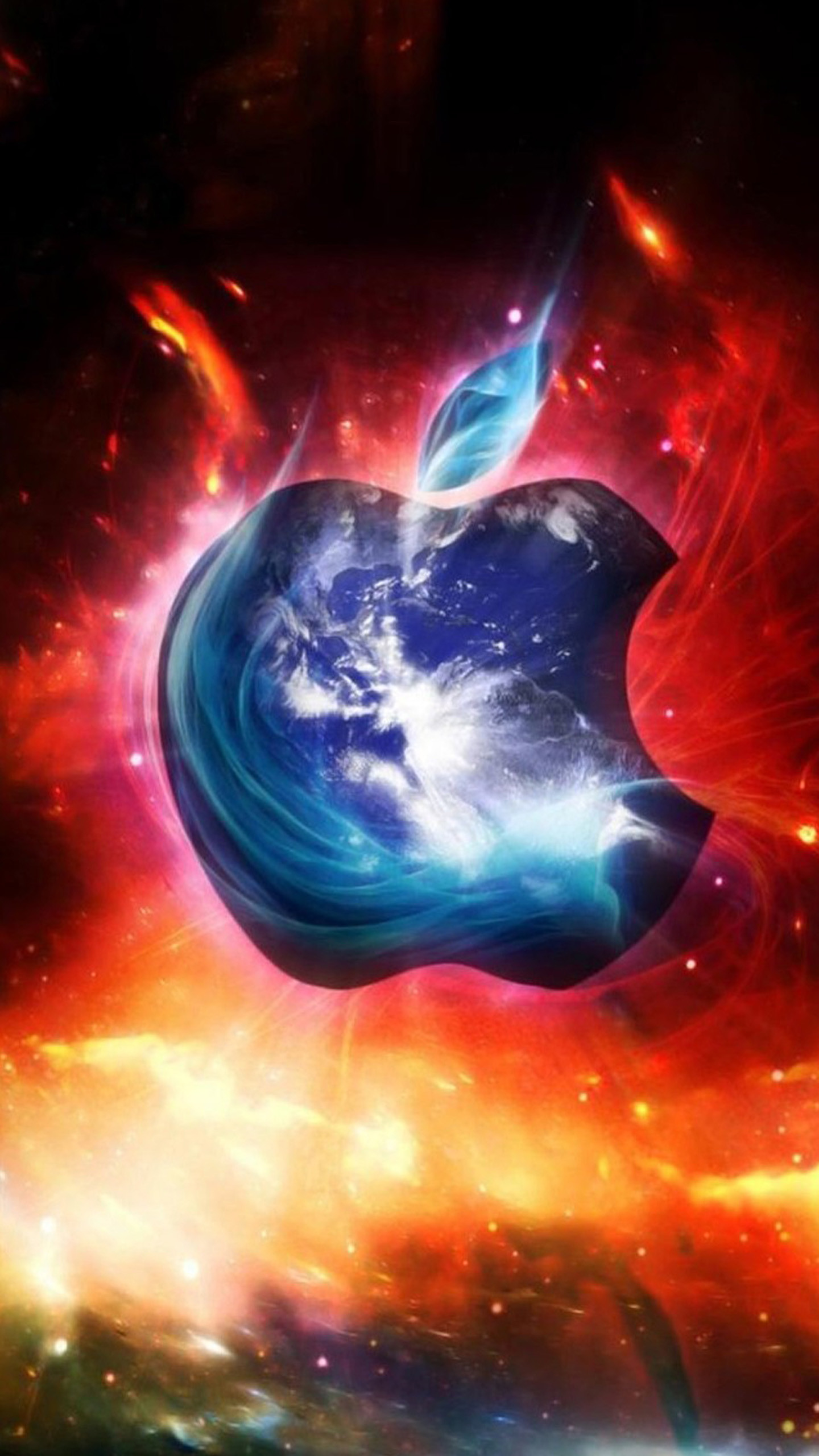 Apple, Logo, Fuoco, Spazio, wallpaper iPhone 5S