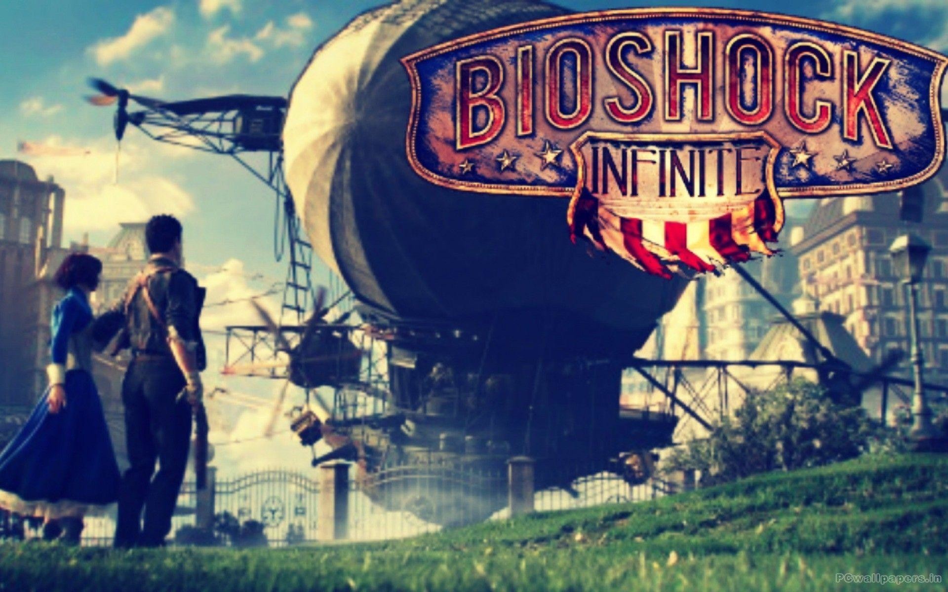 Booker DeWitt, Elizabeth, BioShock Infinite, Logo, Dirigibile, 1920x1200, immagine di sfondo