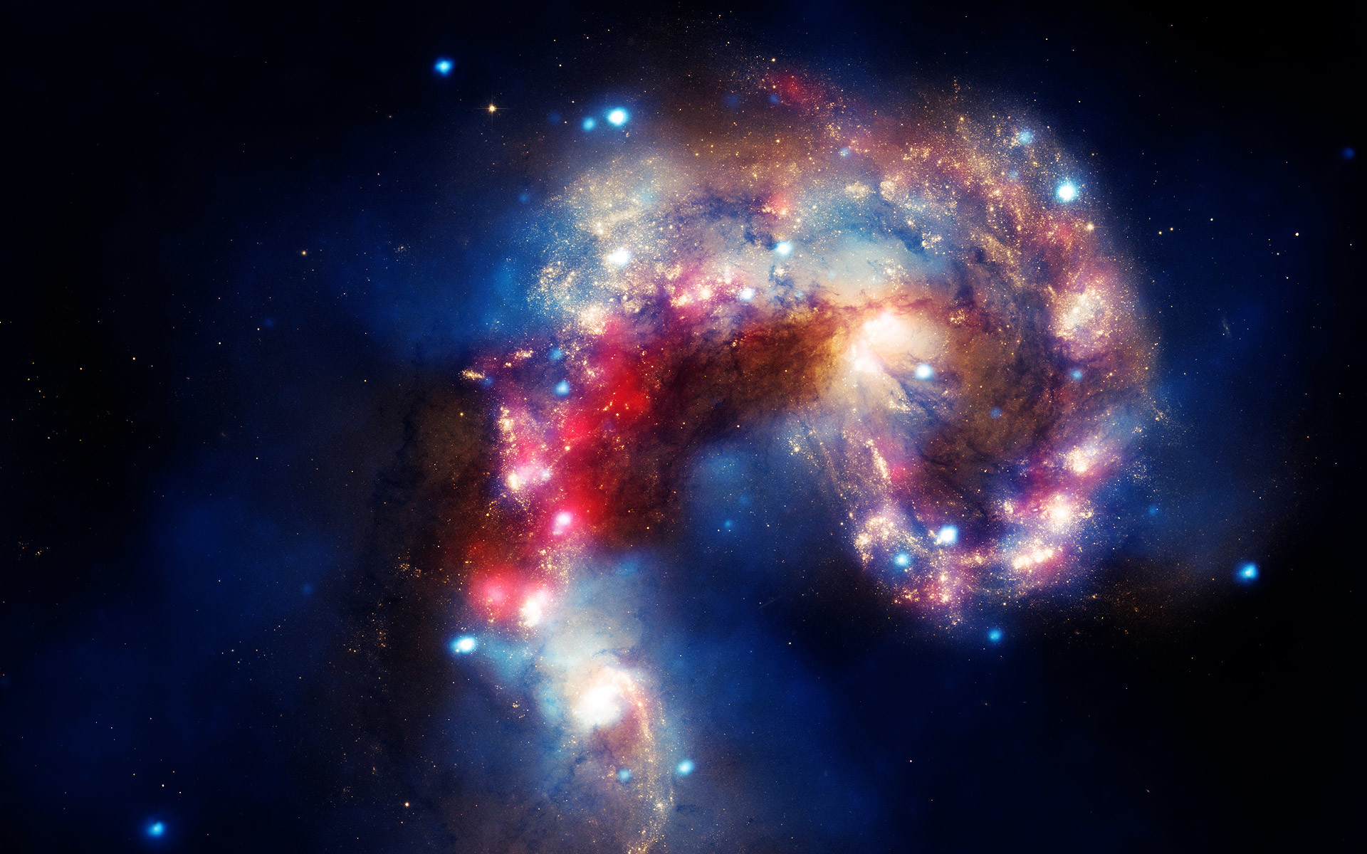 Galassie Antenne, Galassie interagenti, Hubble, Spazio, 1920x1200, wallpaper desktop