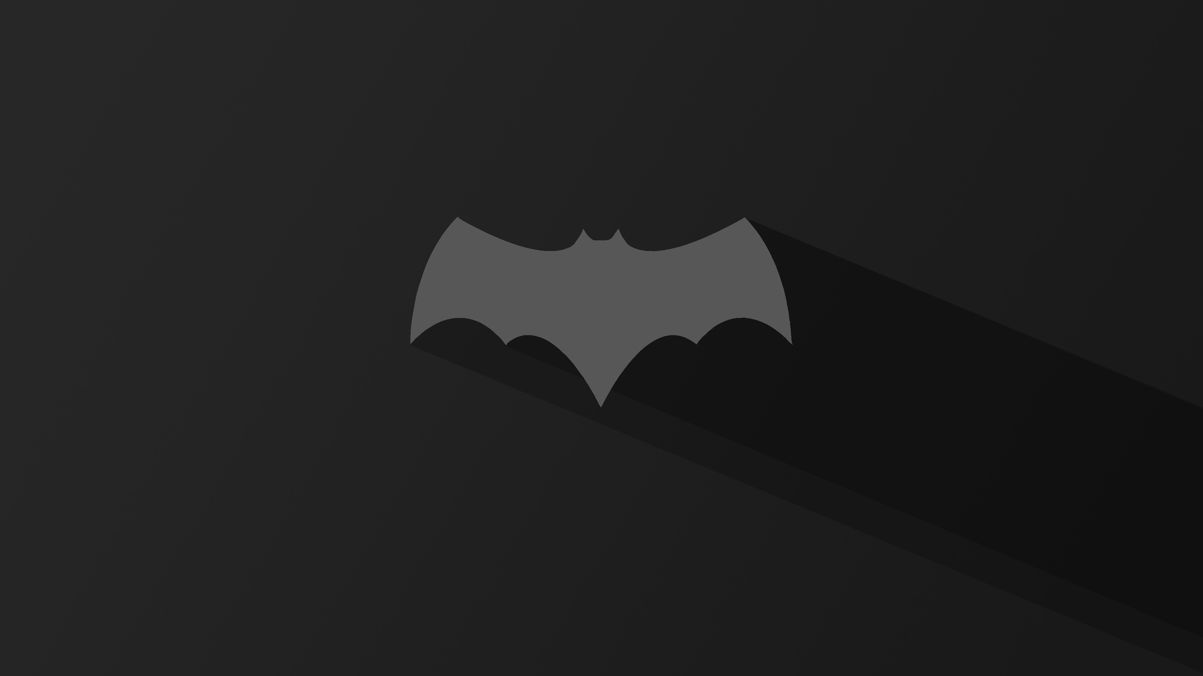 Logo di Batman, Batman, Minimalista, Grigio scuro, 4K, sfondo per PC
