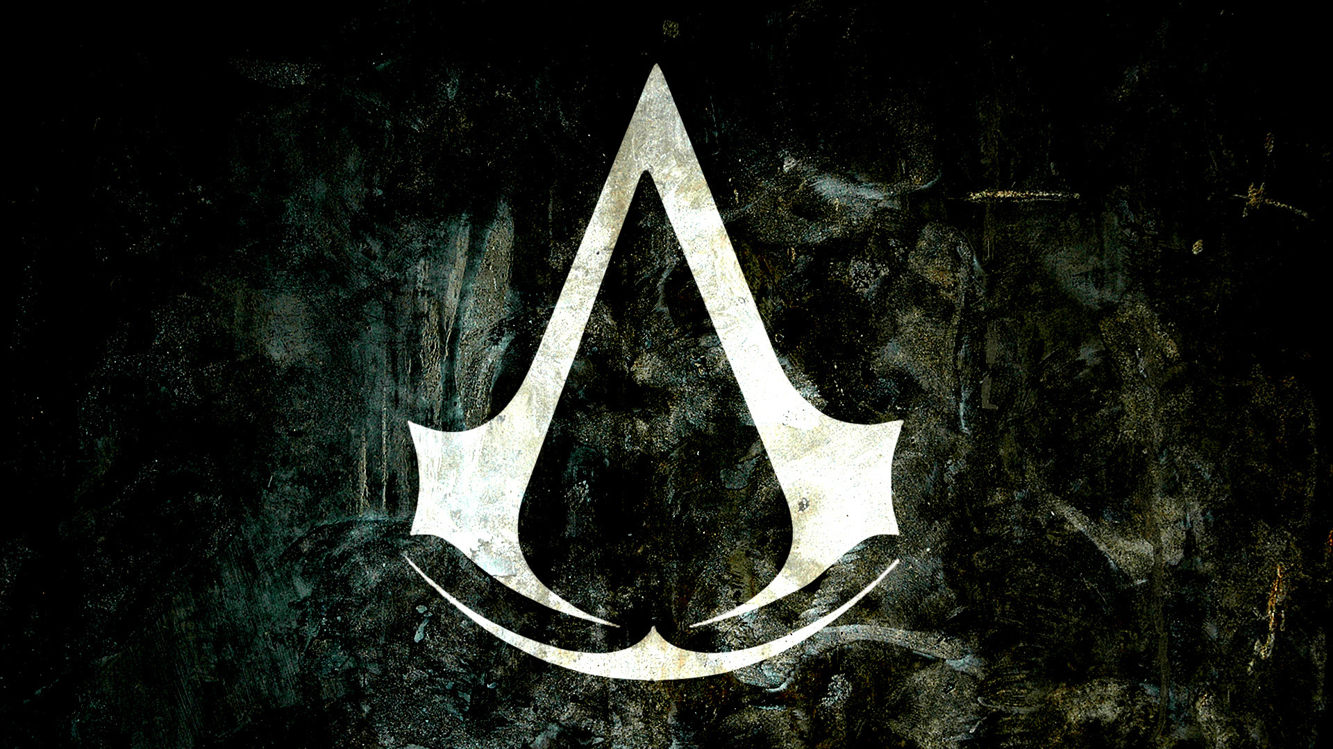 Simbolo degli Assassini, Assassin's Creed, Logo, Grunge, Verde scuro, sfondo Full HD per PC