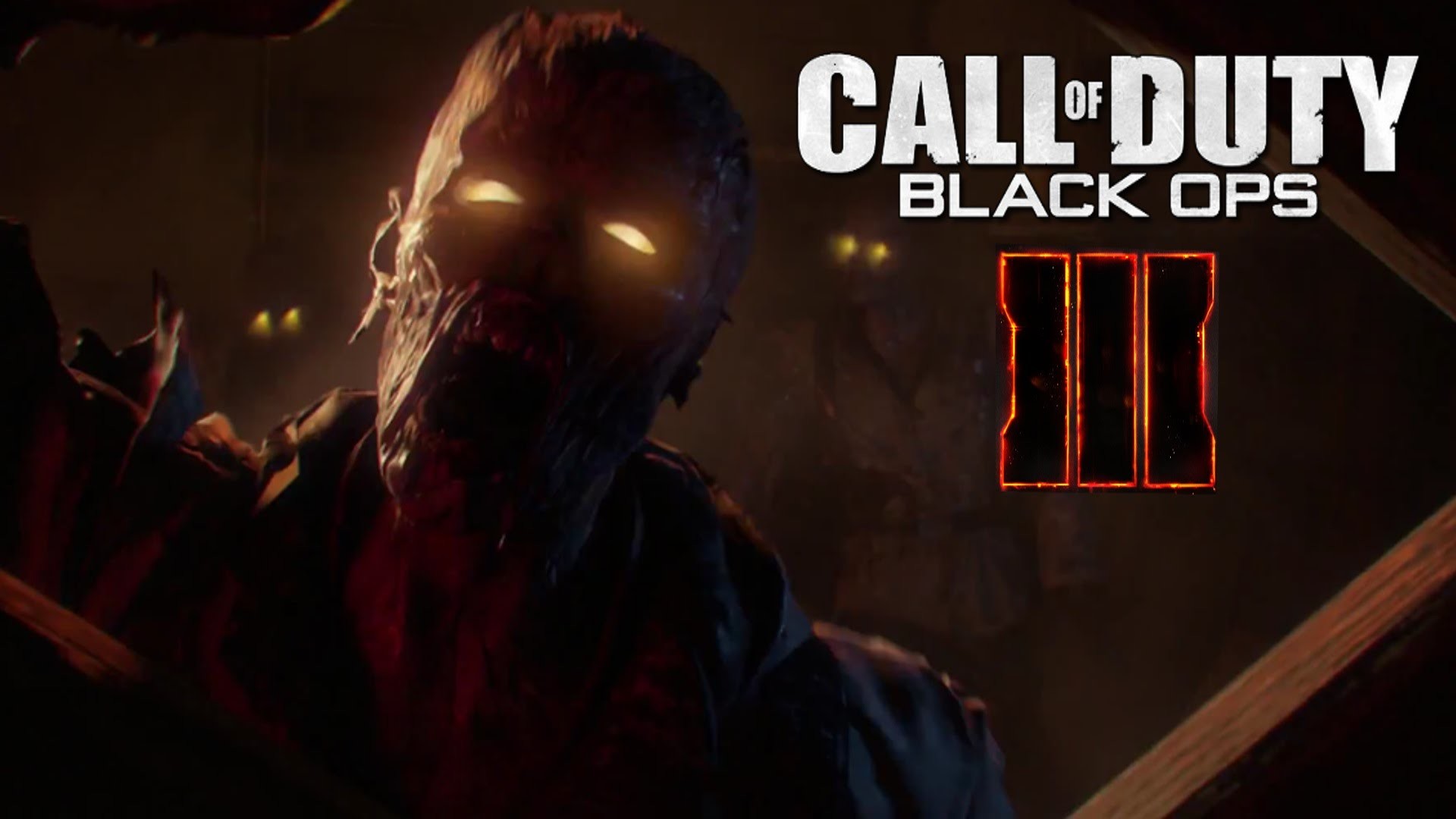 Call of Duty: Black Ops III, Zombi, Logo, Occhi luminosi, 1920x1080, immagine di sfondo