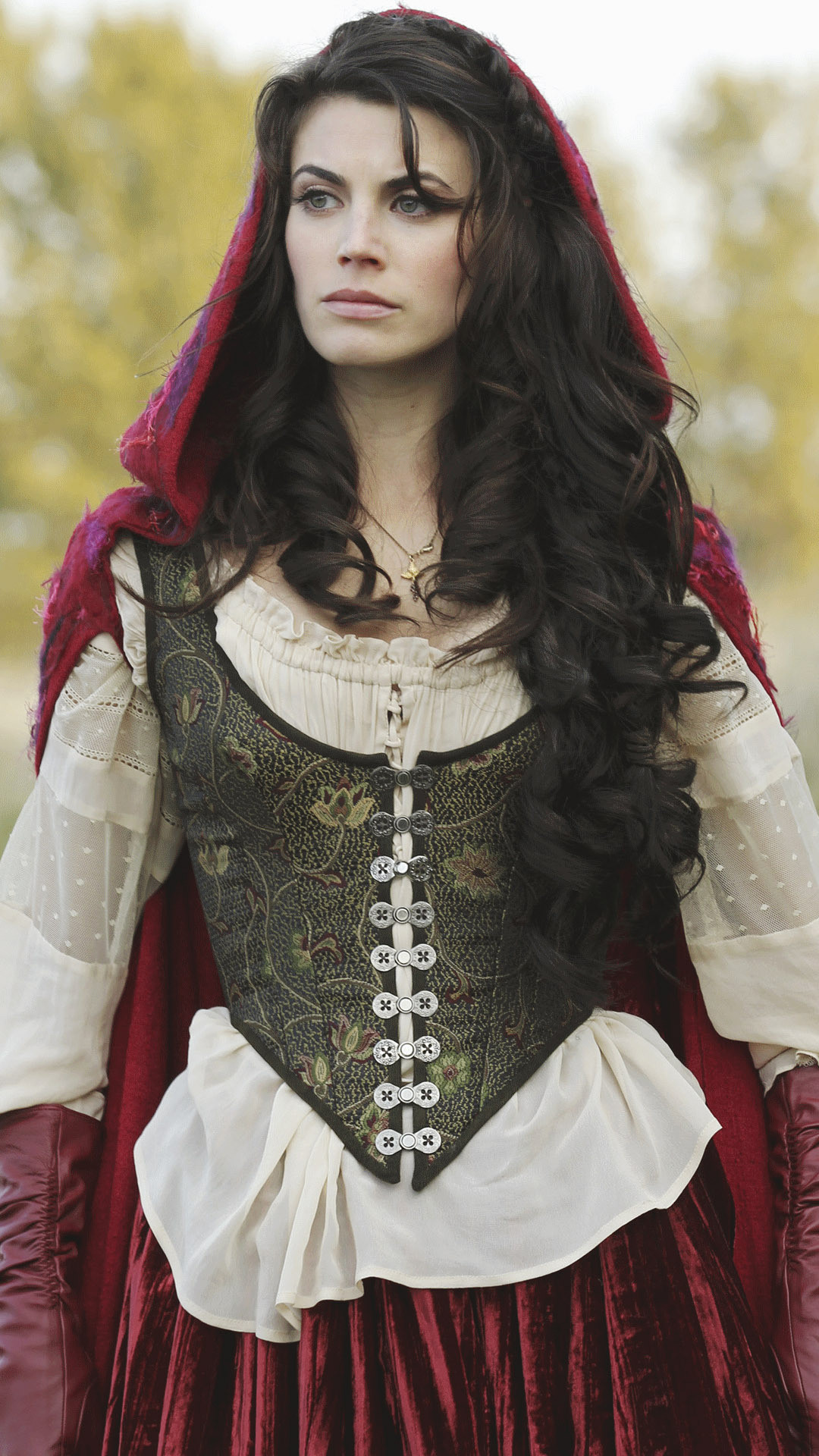 Cappuccetto Rosso, Ruby, Meghan Ory, C'era una volta, Mantello rosso, sfondo verticale per cellulare