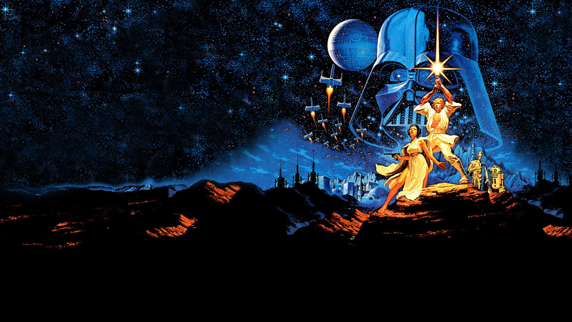 Guerre stellari, Star Wars, Luke Skywalker, Principessa Leia, Darth Vader, Poster, immagine di sfondo