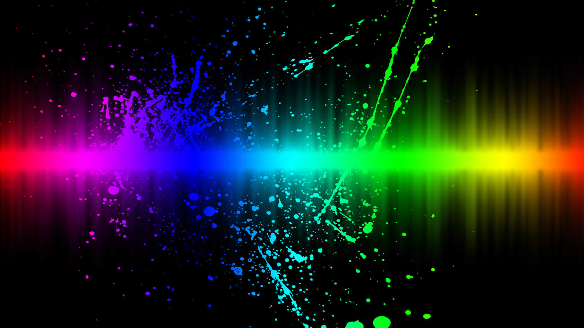 Schizzi, Arcobaleno, Sfondo nero, Full HD, wallpaper per PC