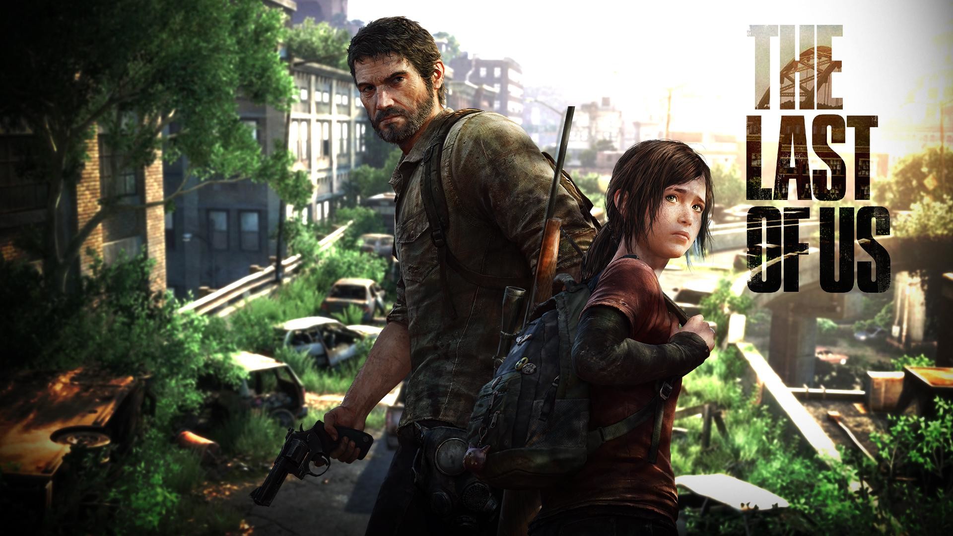 The Last of Us, Joel, Ellie, Logo, Foresta urbana, Full HD, wallpaper per PC
