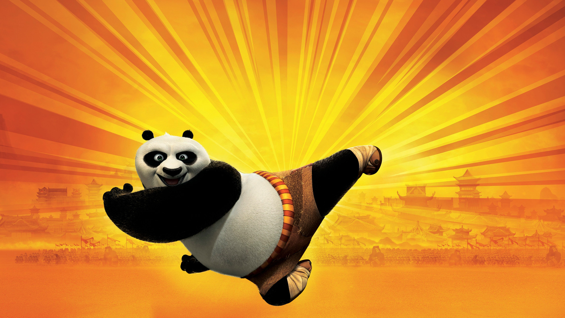 Po, Kung Fu Panda, DreamWorks, Raggi, 1920x1080, sfondo per PC