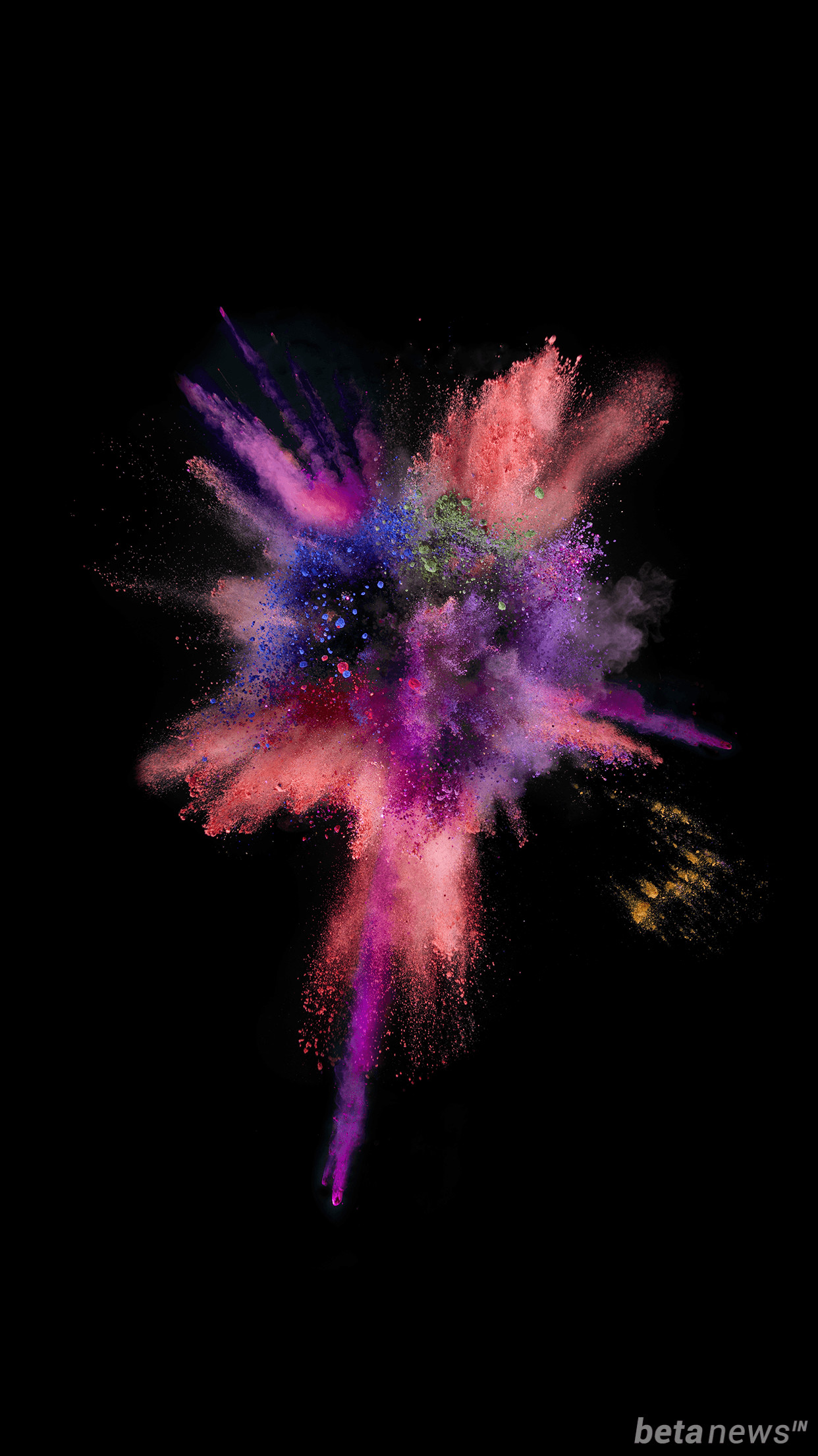Esplosione di polvere, Colori, Sfondo nero, iPhone 6s, Full HD, wallpaper per smartphone