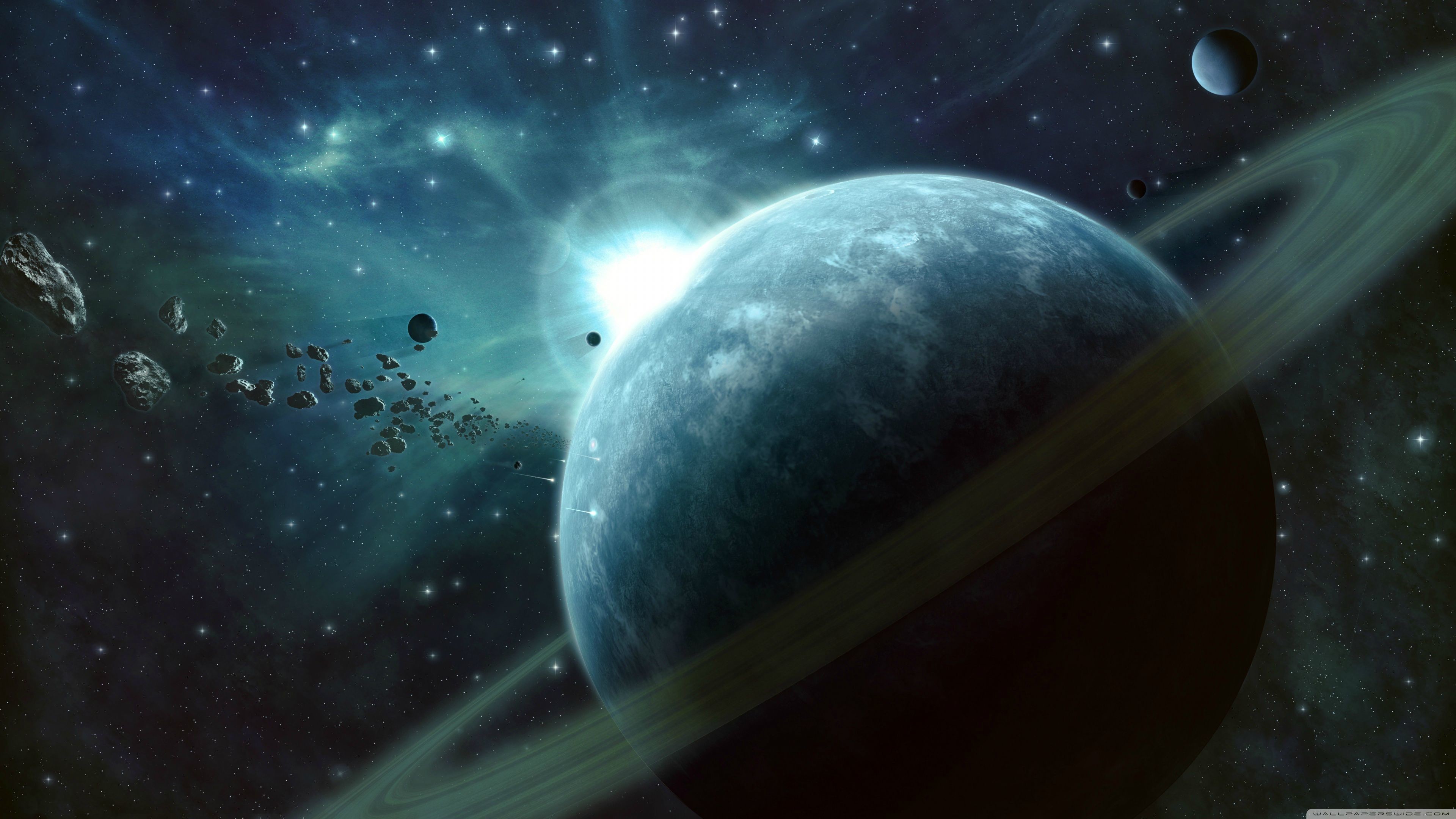 Pianeta, Spazio, Asteroidi, Fantascienza, 4K, immagine di sfondo PC