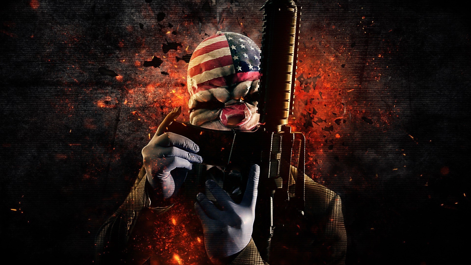 Dallas, Payday 2, Fucile d'assalto, Fiamme, Full HD, sfondo Windows 11