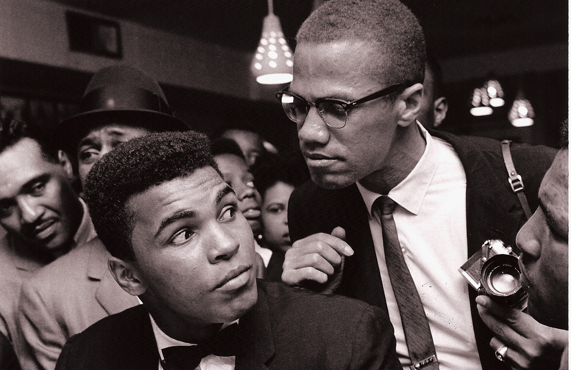 Muhammad Ali, Malcolm X, Bianco e nero, Foto storica, Full HD, sfondo desktop