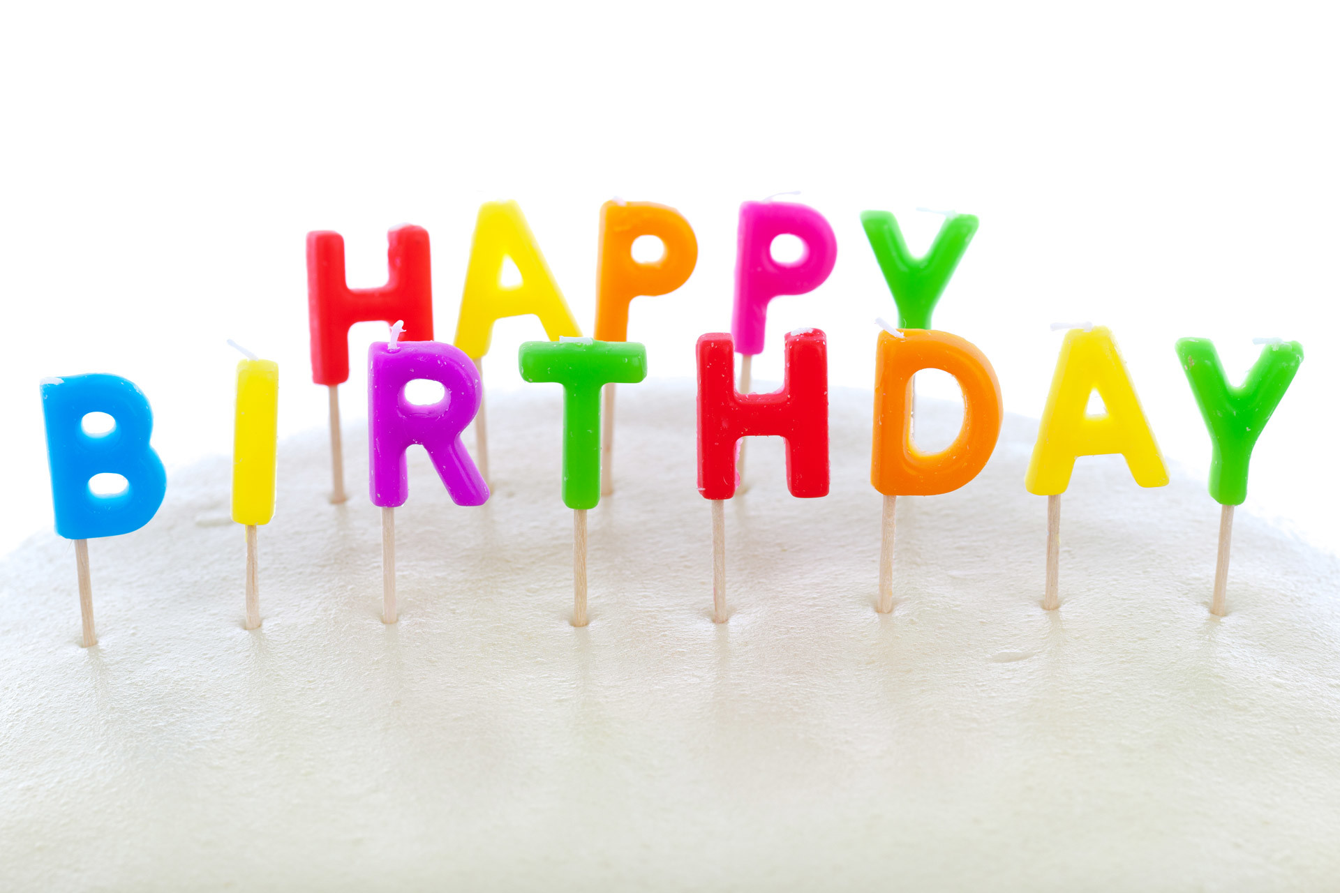 Happy Birthday, Candeline a lettere, Torta, Colorato, Full HD, sfondo per PC e portatile
