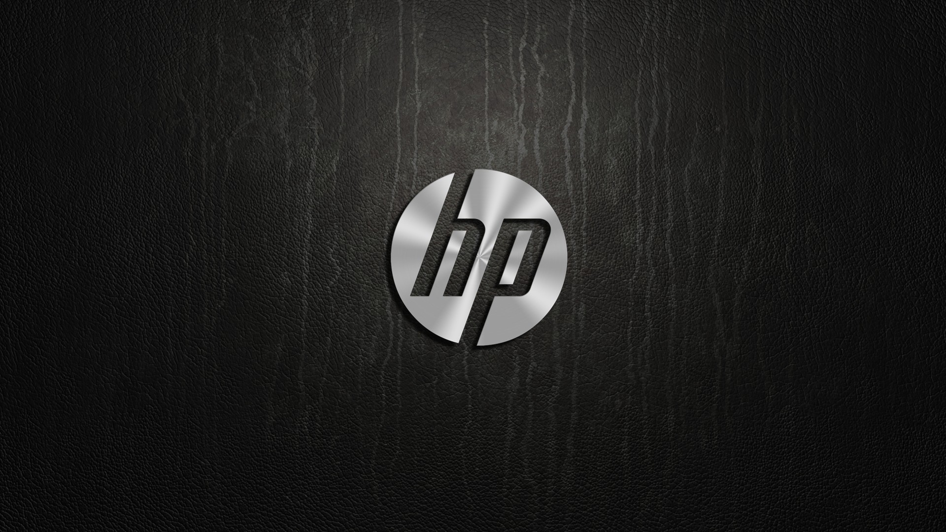 Logo HP, Metallo, Texture, Sfondo scuro, Full HD, wallpaper per computer