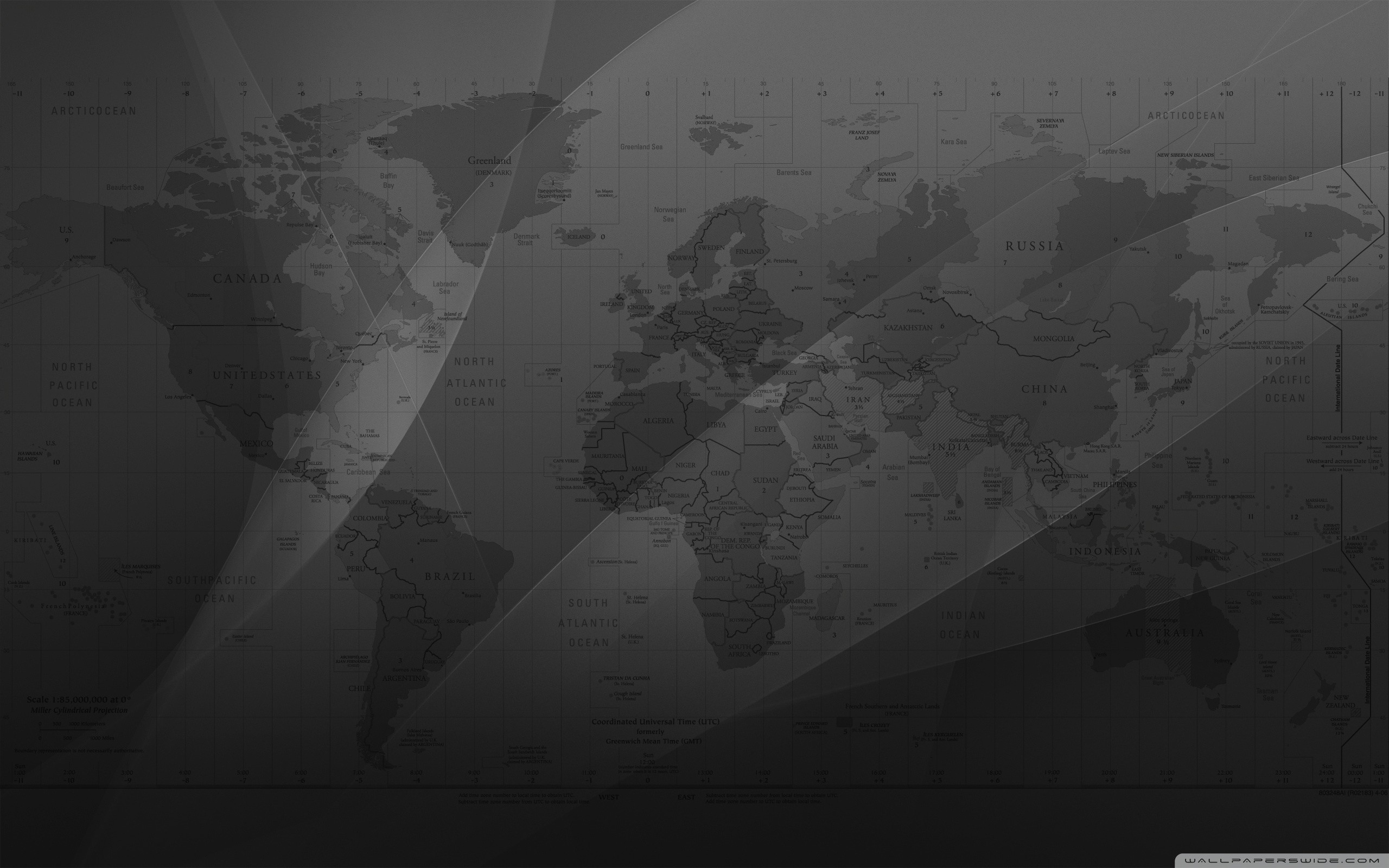Mappa del mondo, Grigio scuro, Minimalista, 2K, sfondo per PC