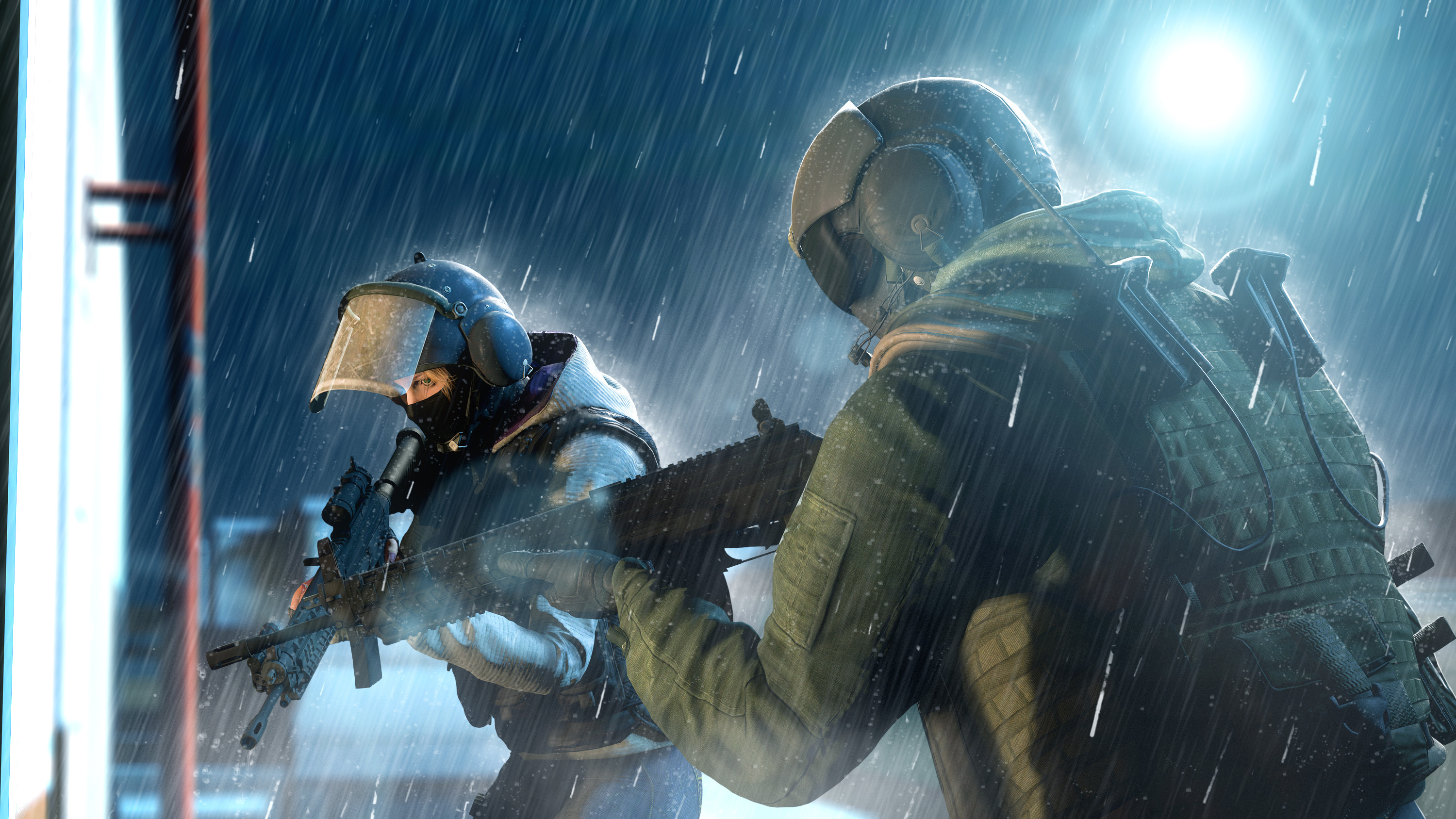 Rainbow Six Siege, Operatori, Pioggia, Notte, 2K, sfondo desktop