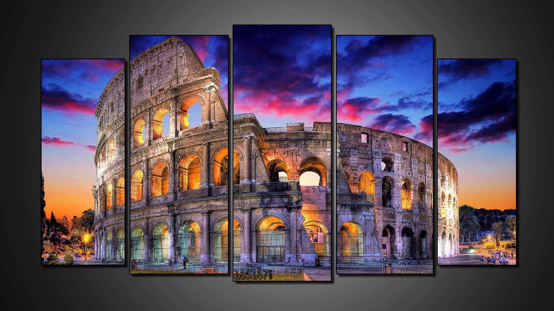 Colosseo, Roma, Quadro a pannelli, Full HD, sfondo desktop