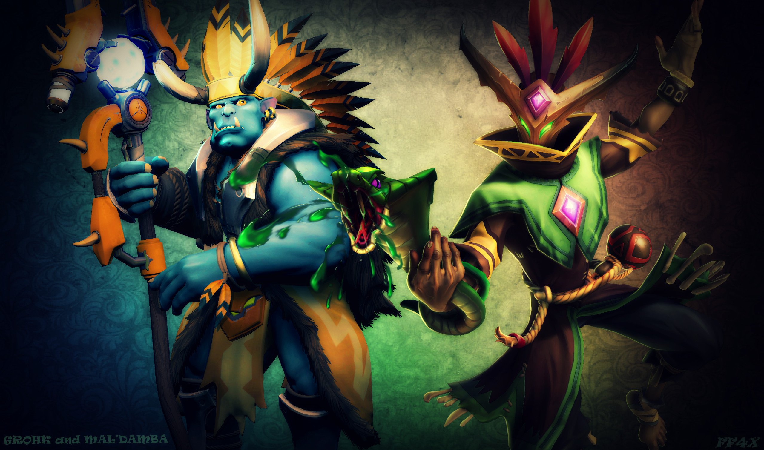 Grohk, Paladins, Sciamano, Fan art, Full HD, sfondo Windows 11