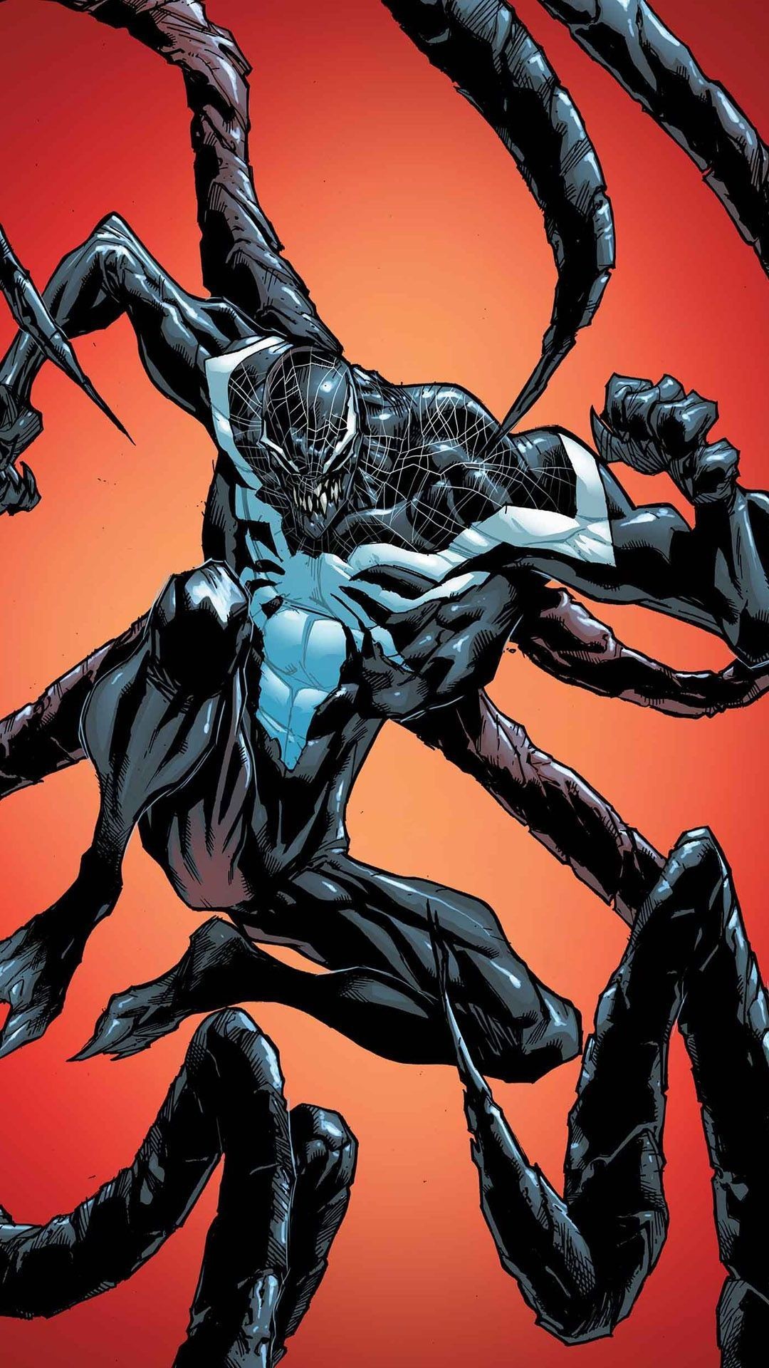 Venom, Fumetto, Arancione, Full HD, sfondo per iPhone e Android