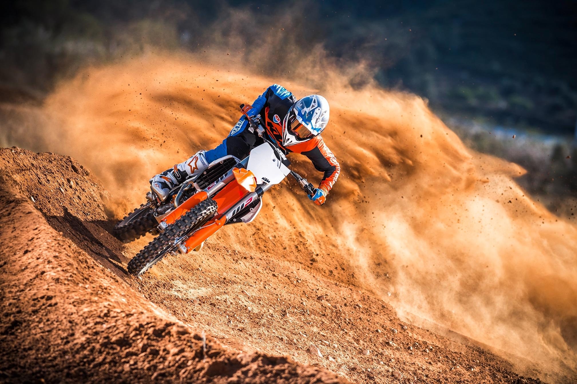 KTM, Motocross, Polvere, Curva, Full HD, sfondo desktop