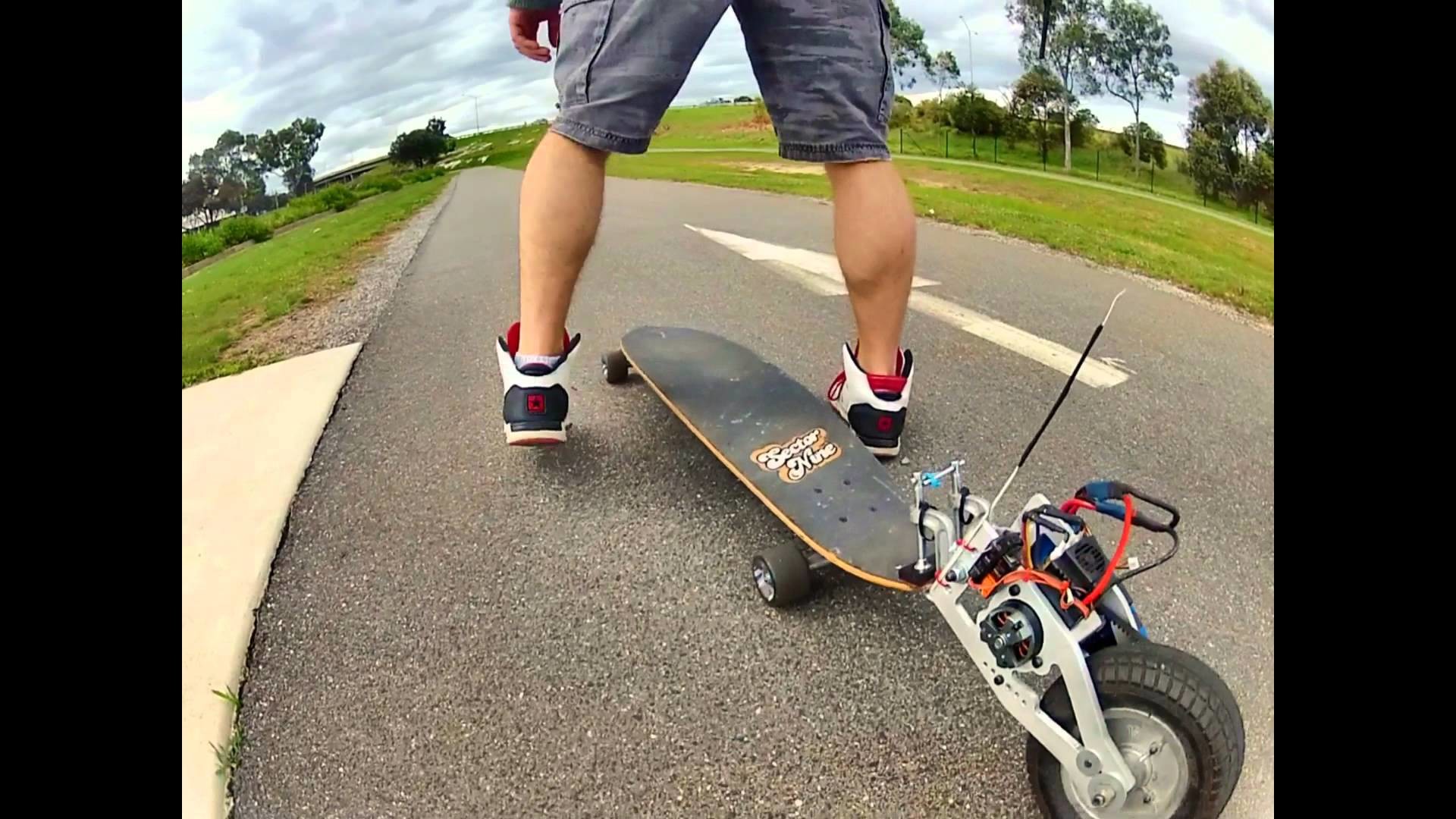 Longboard elettrico, Motore, Pista ciclabile, Full HD, sfondo per portatile