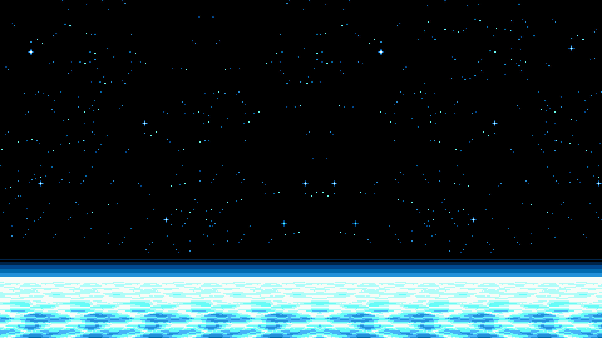 Pixel art, Cielo stellato, Mare, Notte, Full HD 1080p, sfondo desktop