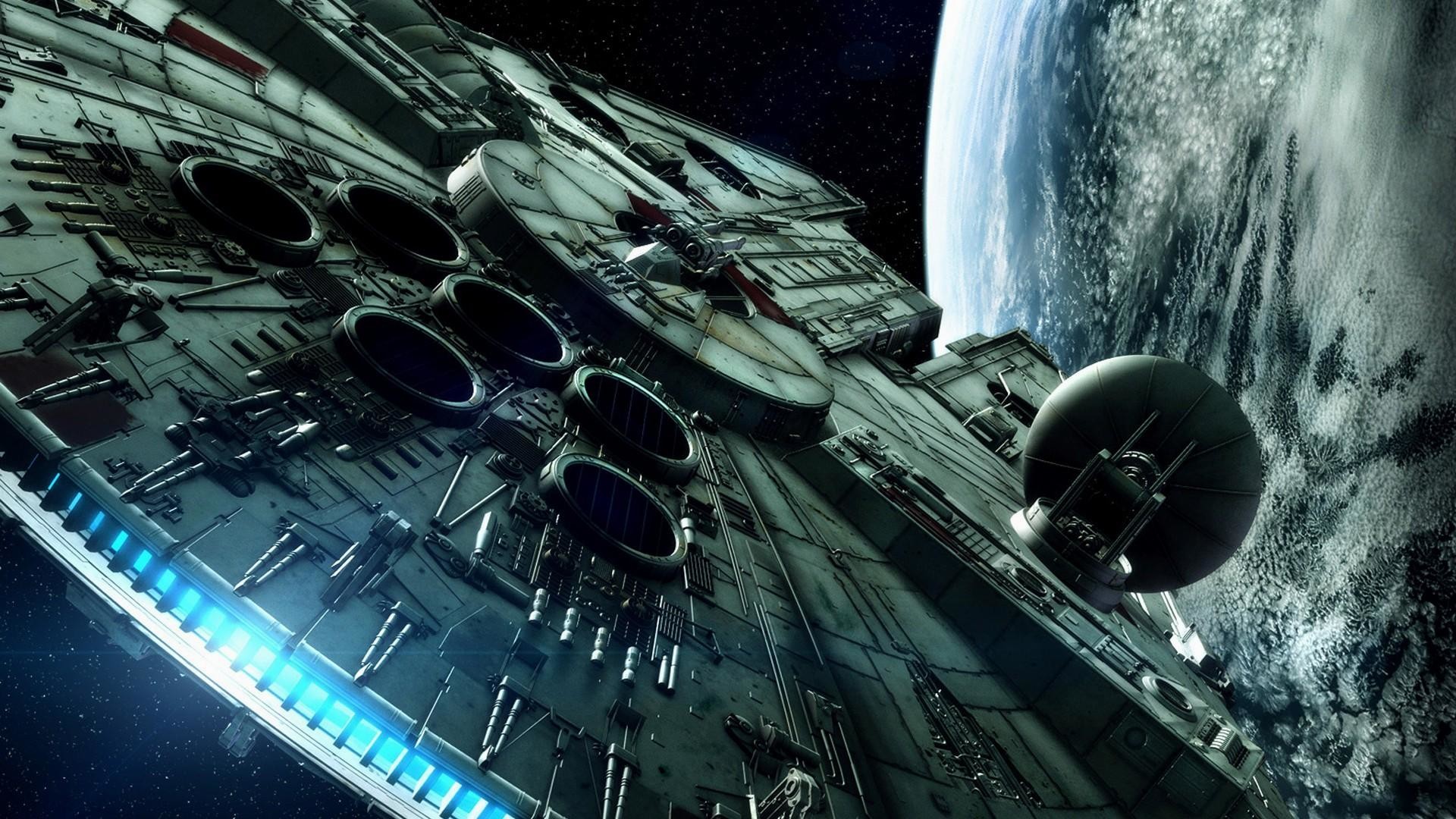 Millennium Falcon, Morte Nera, Star Wars, Pianeta, Spazio, Full HD, wallpaper per portatile