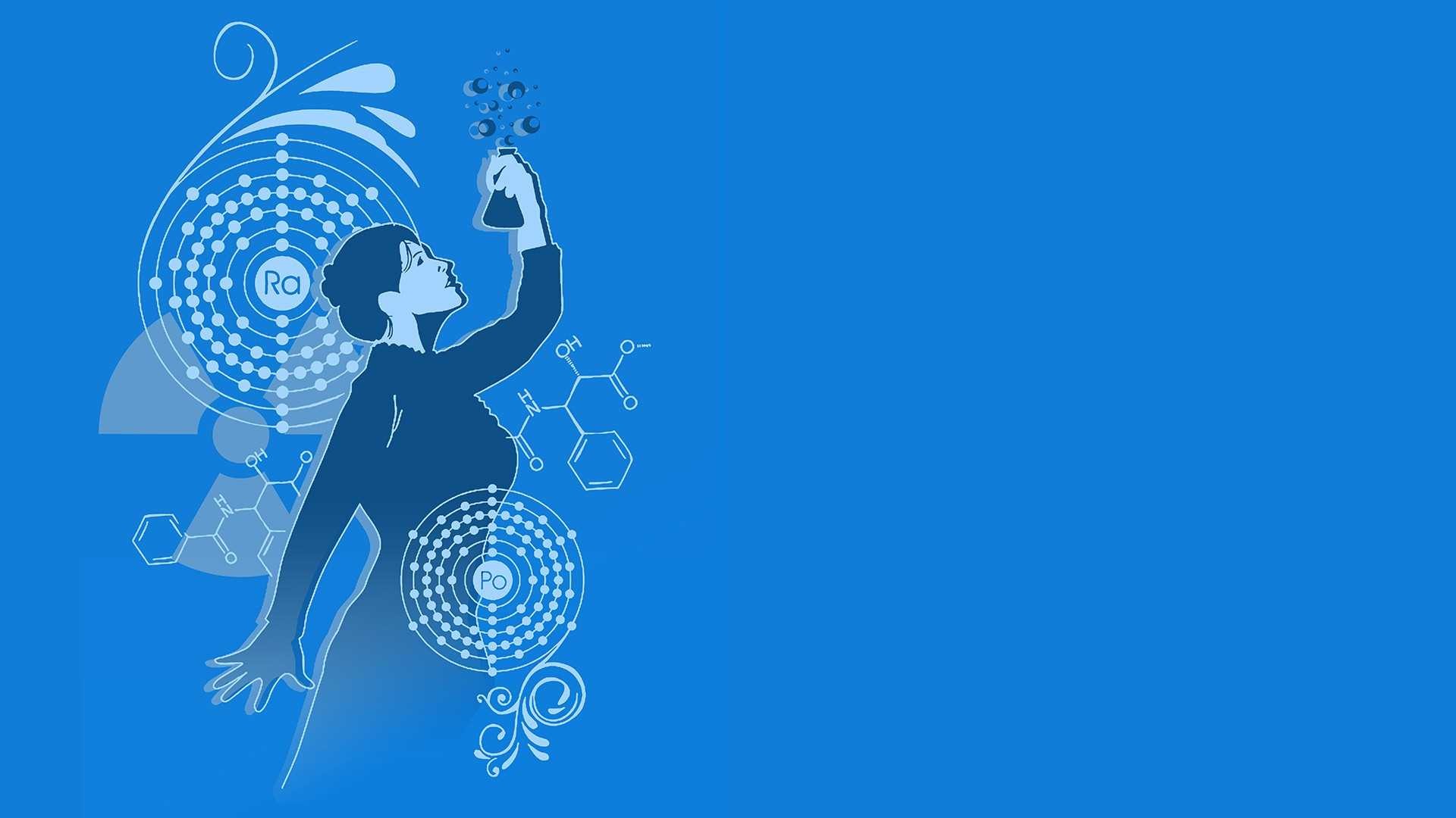 Chimica, Illustrazione, Formule di struttura, Blu, Full HD, sfondo per PC