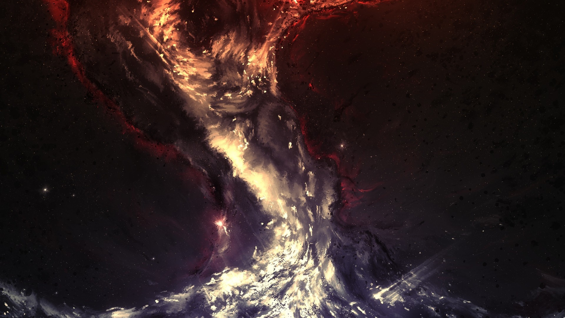 Astratto, Arte frattale, Fumo, Sfondo scuro, 1920x1080, wallpaper desktop