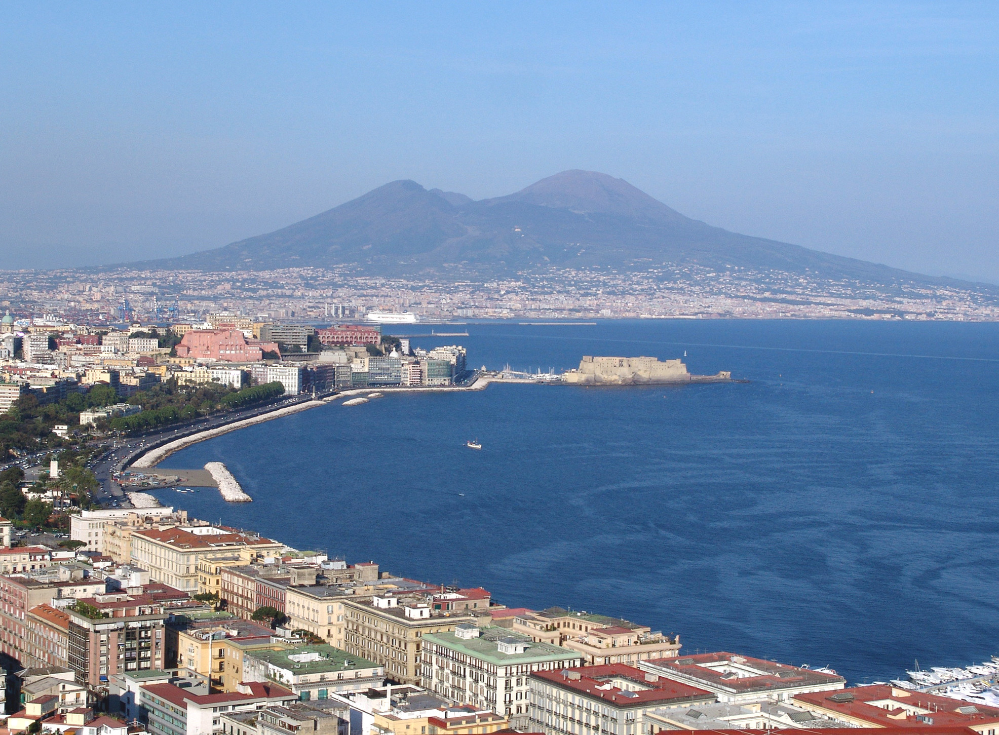 Golfo di Napoli, Vesuvio, Napoli, Mare, Full HD, wallpaper per computer
