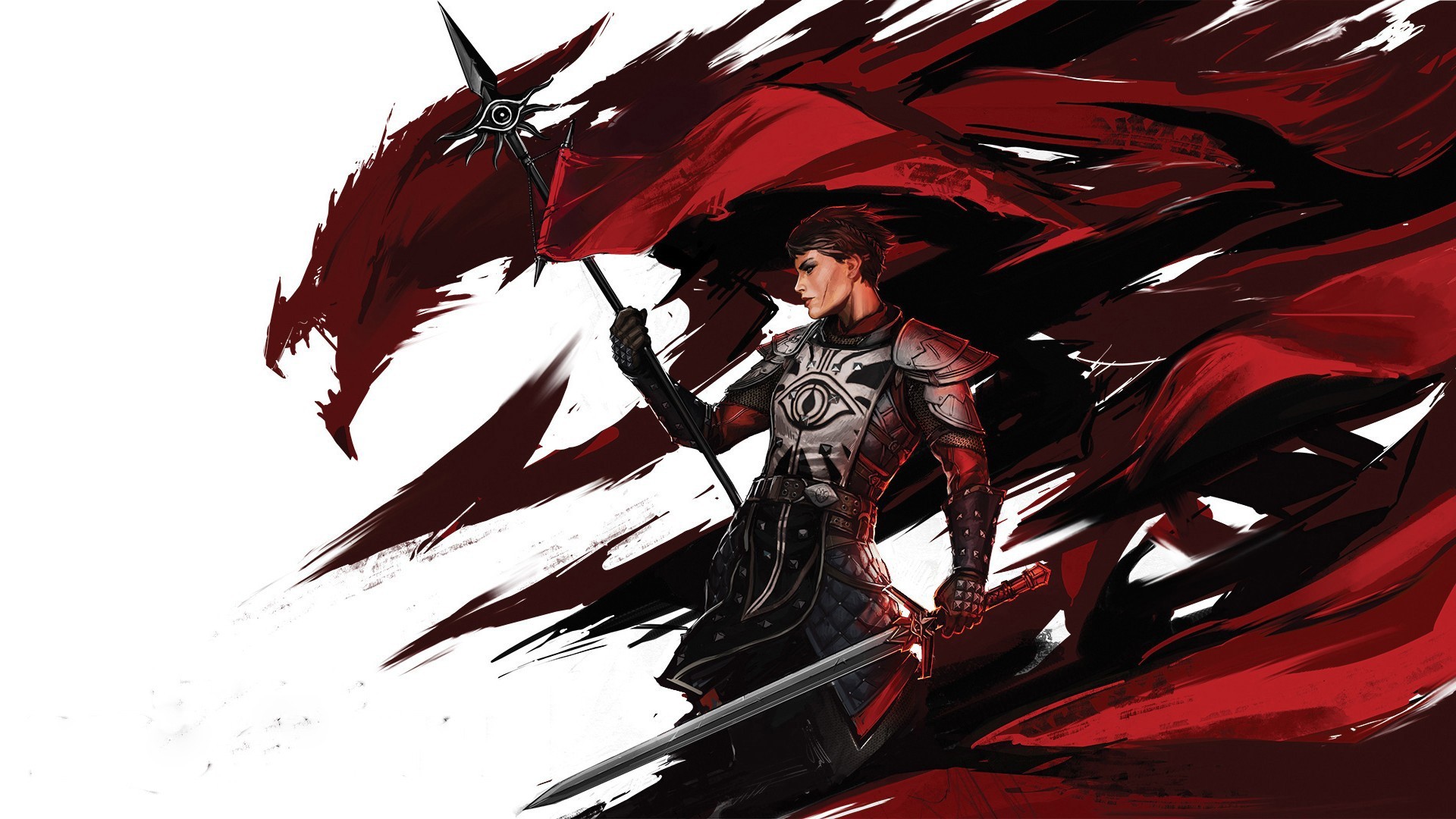 Cassandra Pentaghast, Dragon Age: Inquisition, Stendardo, Fan art, sfondo desktop 1920x1080