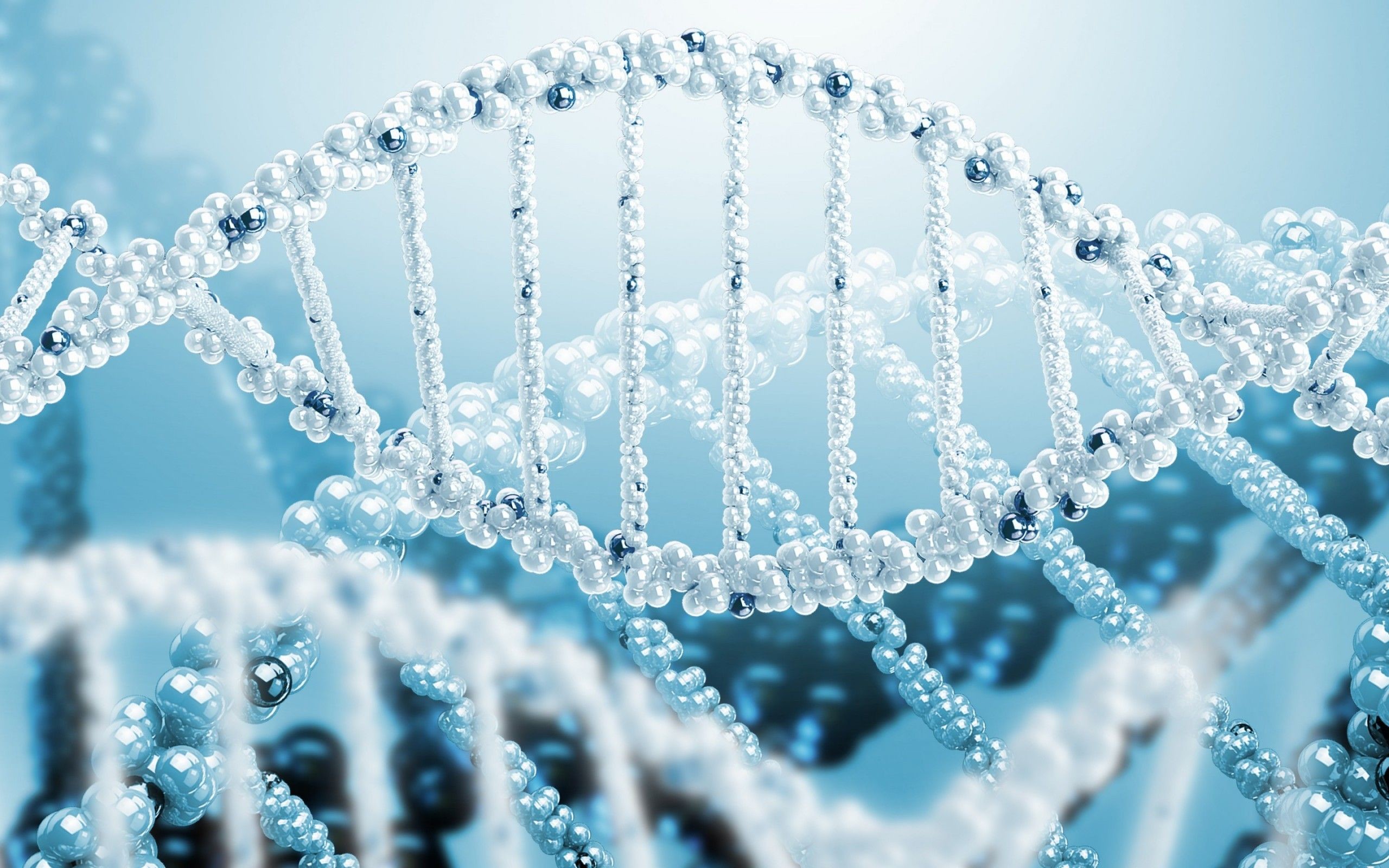 DNA, Doppia elica, Perle, Bianco, 2560x1600, sfondo MacBook Pro