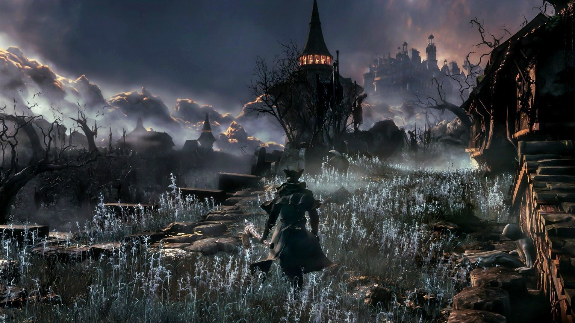 Dark Souls III, Cavaliere, Paesaggio, Notte, Full HD, sfondo desktop
