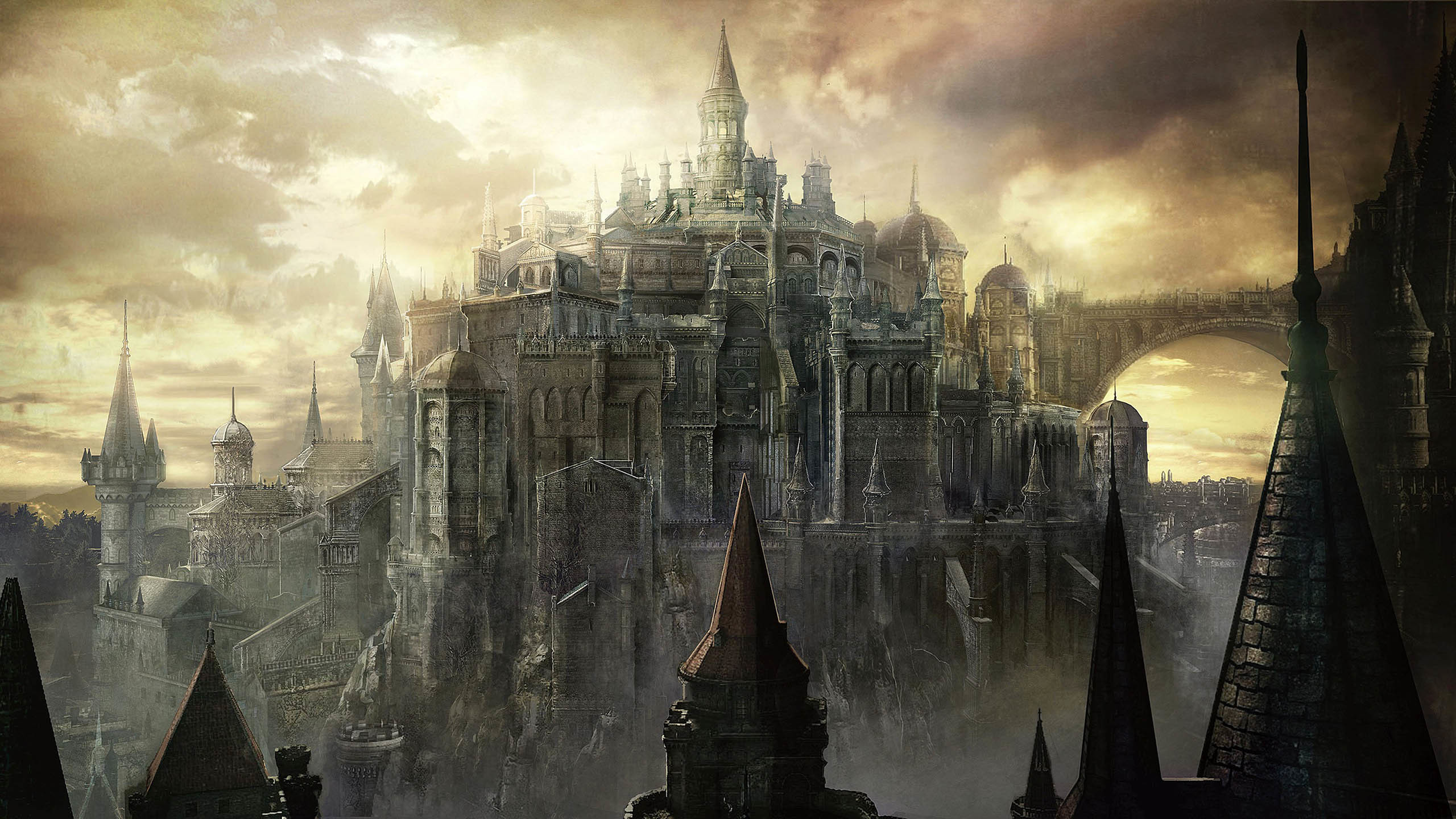 Lothric, Dark Souls III, Castello, Paesaggio fantasy, 2K, wallpaper desktop