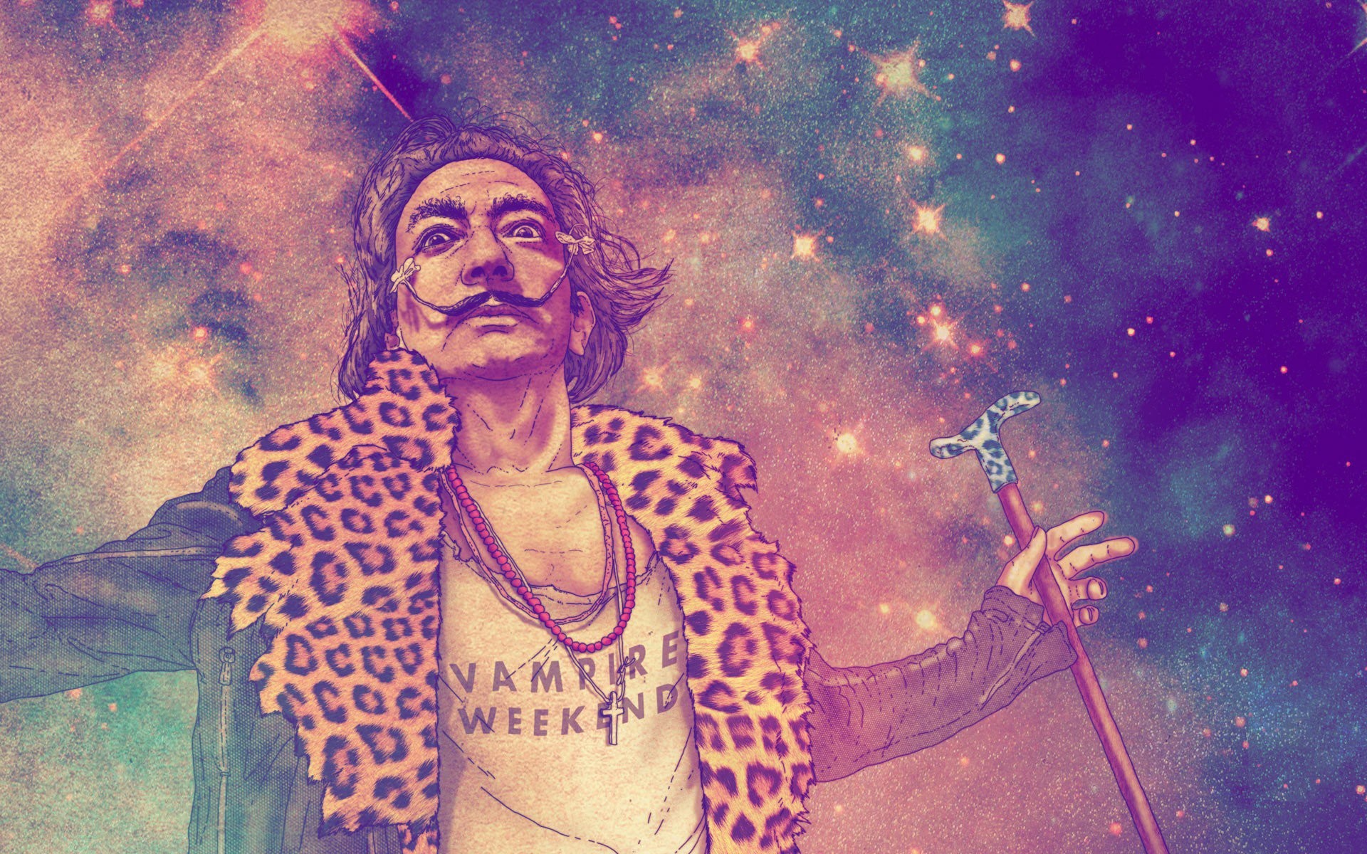 Salvador Dalí, Vampire Weekend, Spazio, Pelliccia leopardata, 1920x1200, sfondo per PC